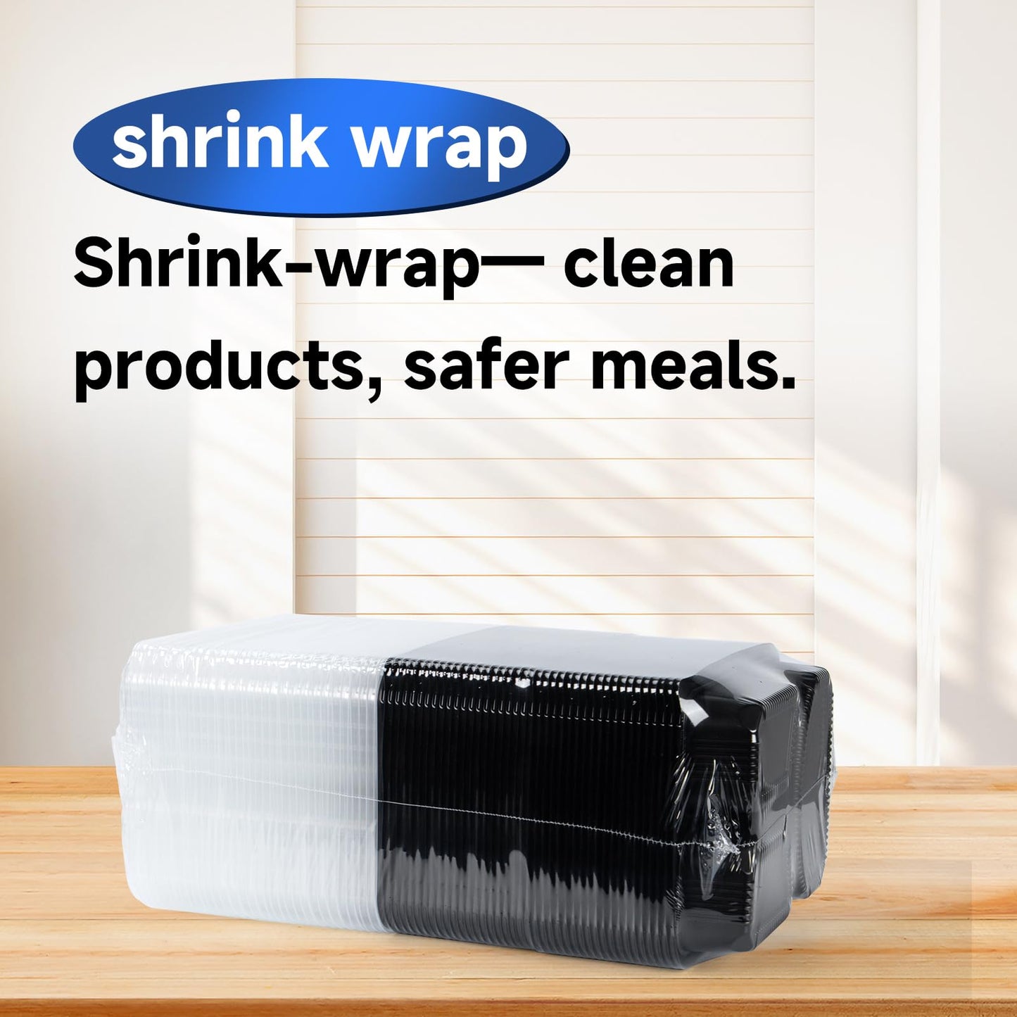 EKOSAVOR Take Out Containers 38 oz 40 Pack - Shrink Wrapped 3 Compartment Leakproof Catering | BPA Free PP Plastic Microwave & Freezer Safe | Flexible Reusable Commercial Black Lunch Boxes with Lid