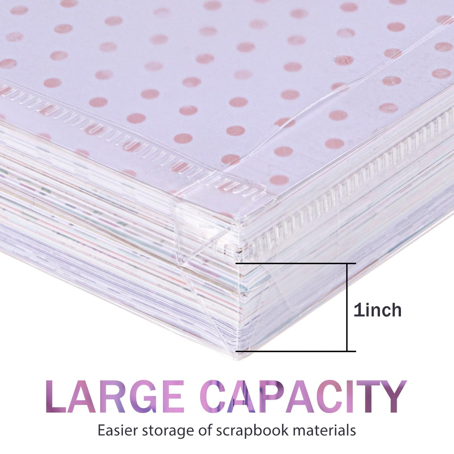 Henoyso 36 Pcs 12 x 12 Scrapbook Paper Storage Organizer Top Loading Plastic Craft Paper Holder Storage Organization for Holding Scrapbook Vinyl Files Photos, Clear