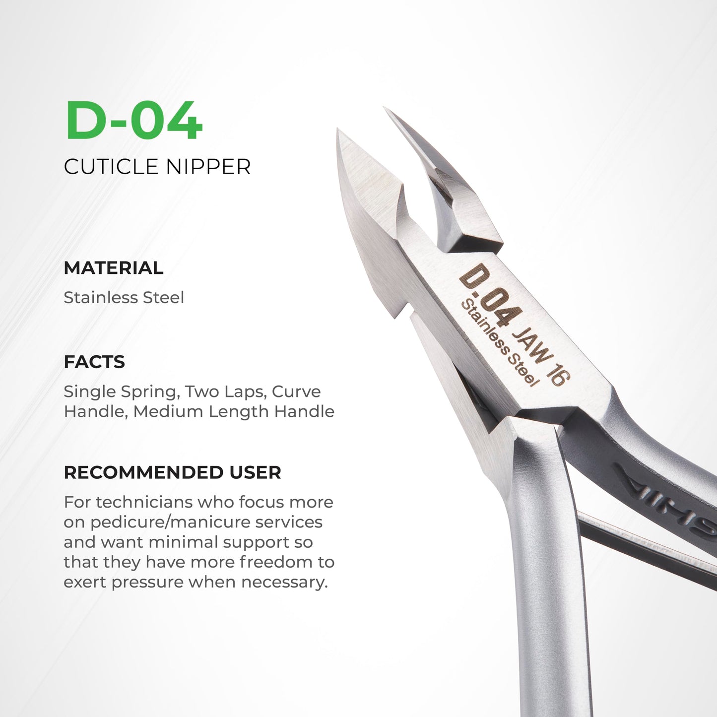 NGHIA Cuticle Nipper - D-04 JAW 14 | Stainless Steel | Durable and Sharp | Ergonomic Design | Grey Plated | Ideal for Salons and Home Use