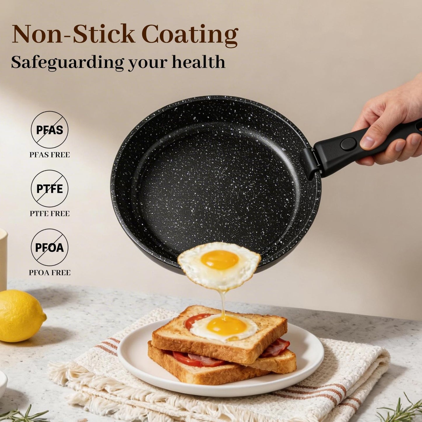 Colourcoco Pots and Pans Set - Non Stick 25 Pieces Cookware Set Pots and Pans with Detachable Handles, Includes Pans, Pots, Utensils, Trivets for Hot Dishes, Lids, Space-Saving Cookware