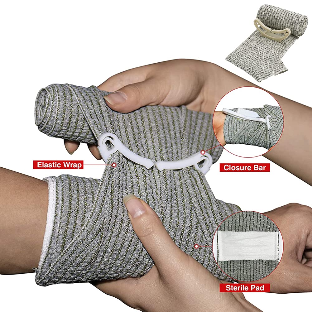 Med Kit Trauma Kit Bleeding Contral Pack, Emergency Survival First Aid Kits EMT IFAK Medical Pack for Severe Bleeding Control Military Camping and Hiking (Tan)