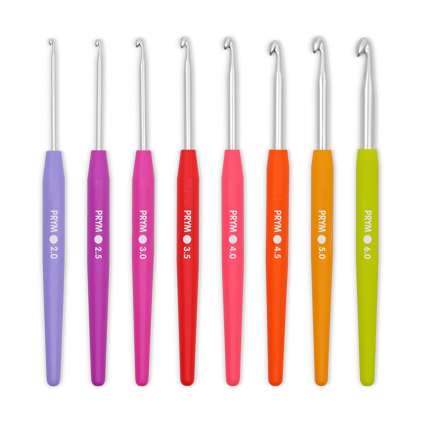 Prym Soft Grip Aluminum Crochet Hook Set, 2-6mm
