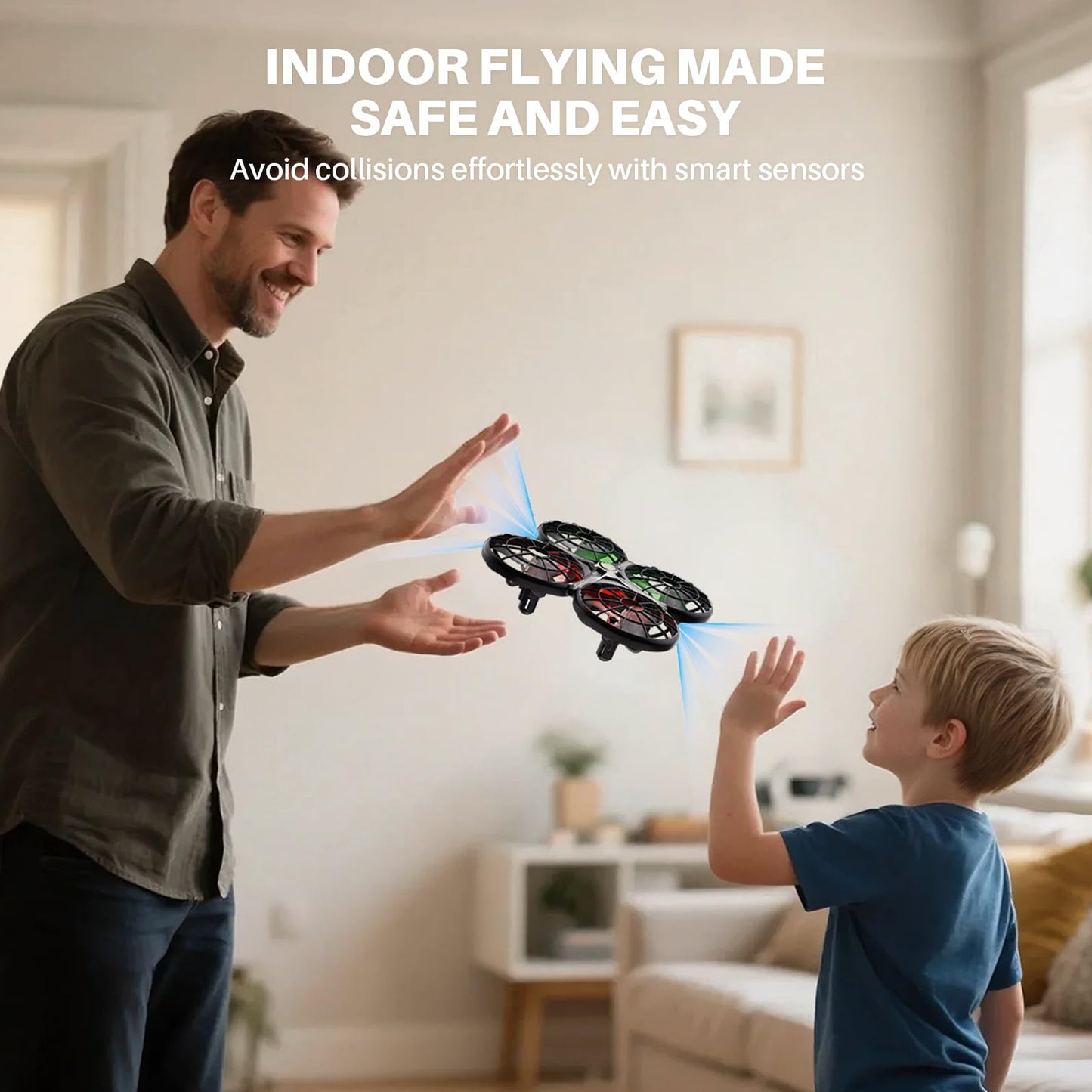 SYMA X100 Drone for Kids 8-12, Automatic Obstacle Avoidance, Up to 20 Mins Flight Time(2 Batteries), One-Key 360°Flips and Altitude Hold, Full-Guard Safe Indoor Drone Gift for Boys & Girls