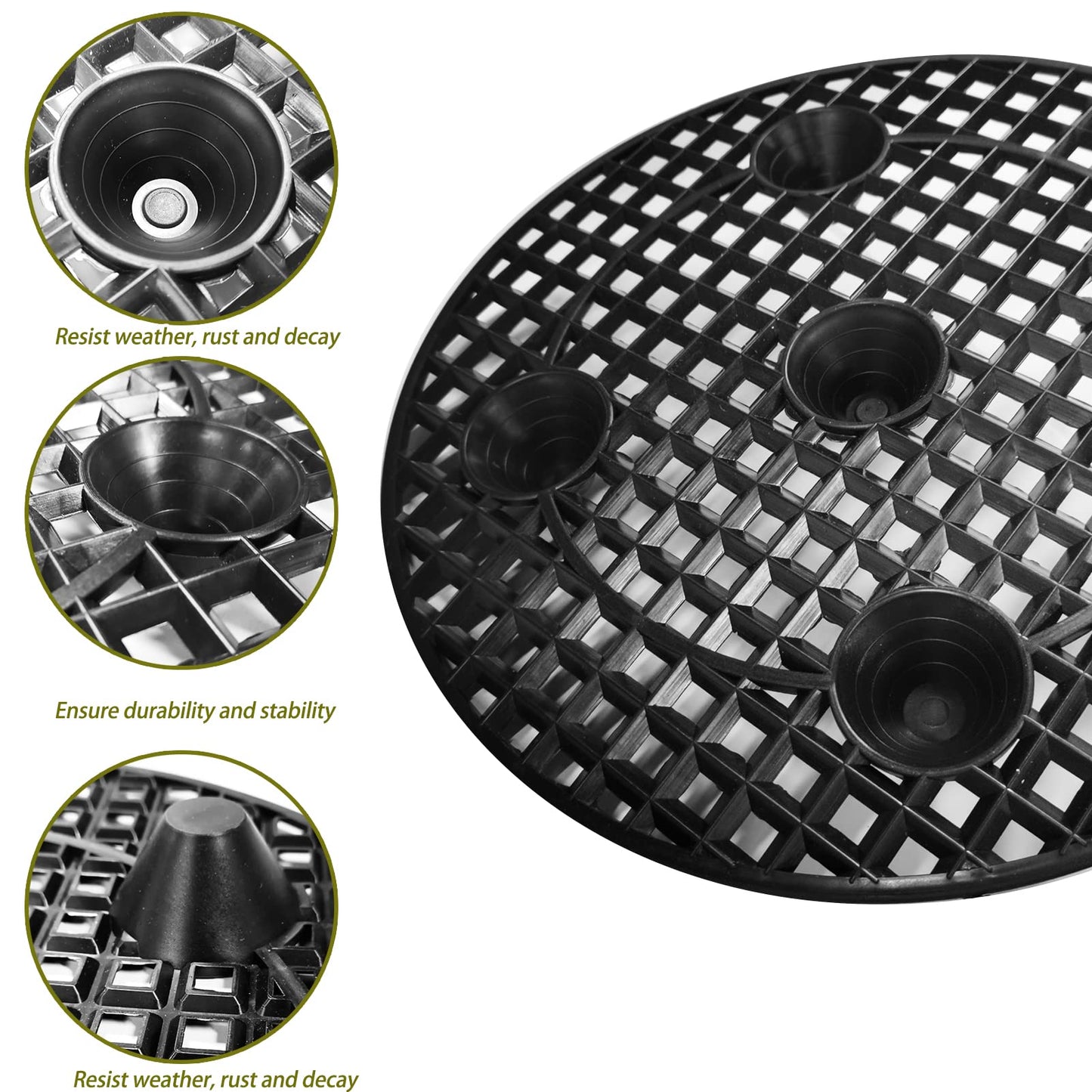 6 Pcs Big Plant Level Pot Elevator 12 Inch Heavy Duty Plant Stands with Saucer for Avoiding Rot on Patio Deck, Plastic Round Planter Pots Elevator for Indoor Outdoor Garden Deck Floor Protector