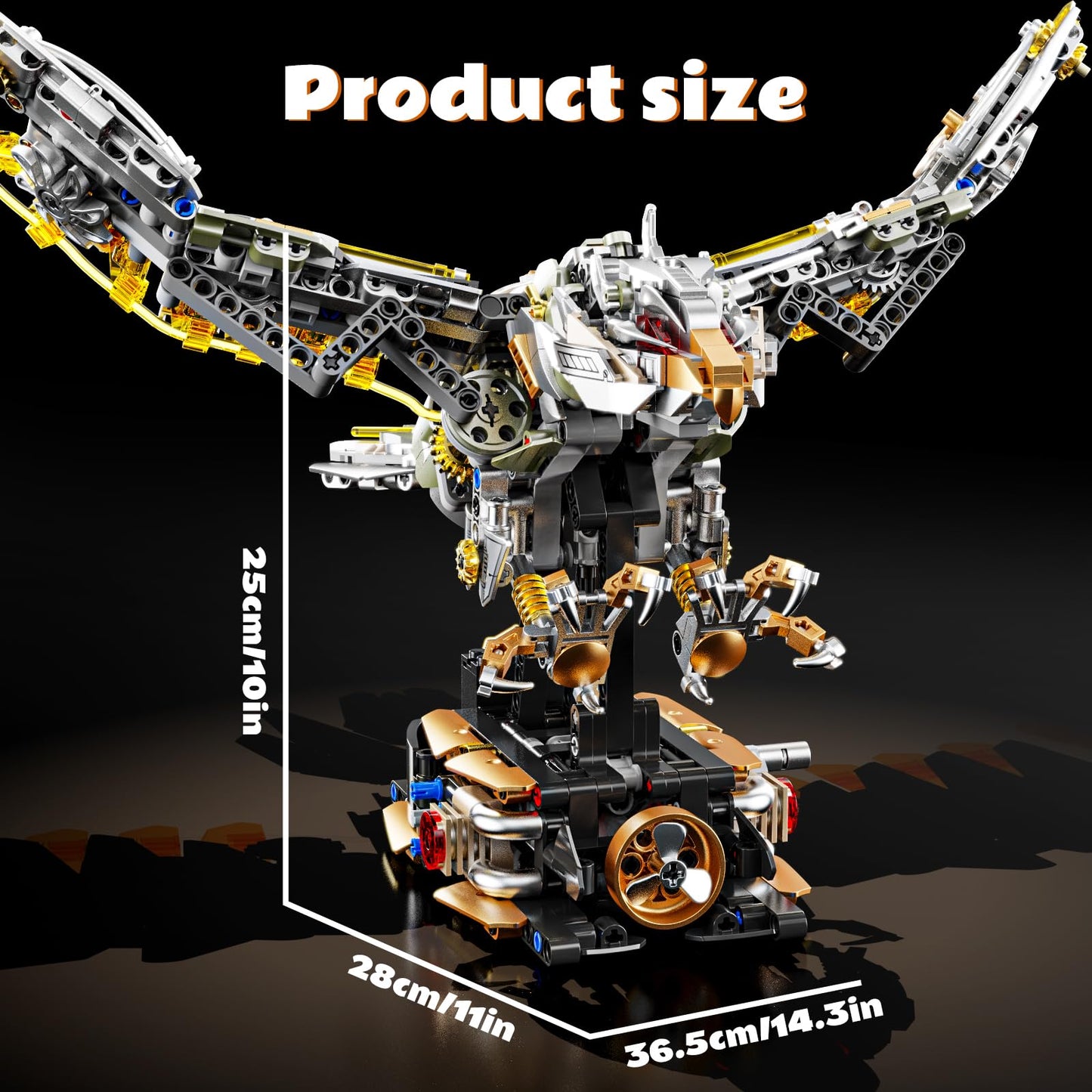 CSNRHG Mechanical Eagle Building Block Set 3D Poseable Model with Articulated Wings & Talons STEM Toy for Kids & Adults Ideal Gift for Engineering, Nature & Animal Lovers