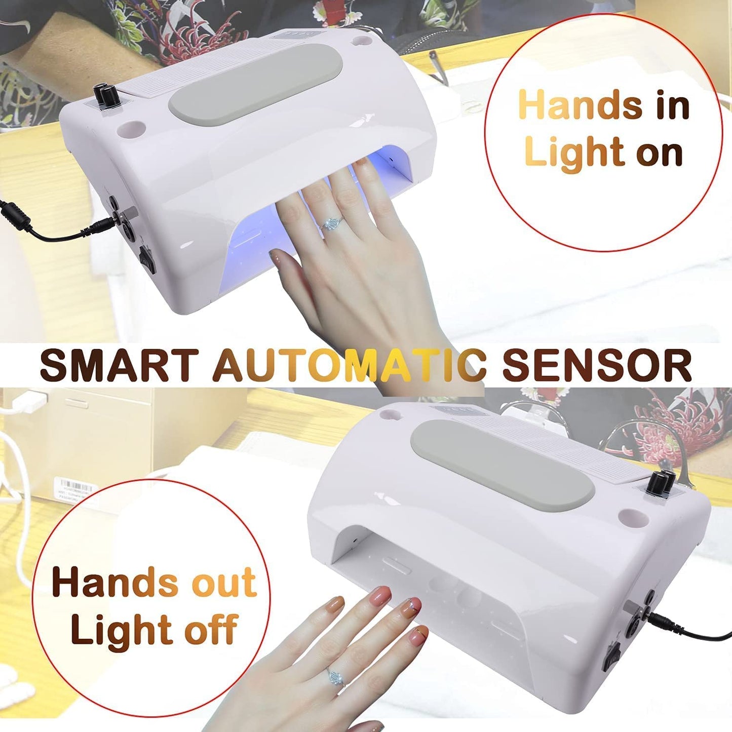 Nail Dust Collector Vacuum Multifunction Nail Art Machine,40W Nail Dust Collector for Acrylic,30000PRM Nail Drill with Bits and Sanding Bands, 48W/96W UV LED Nail Lamp, 6W Table Light, Hand Cushion