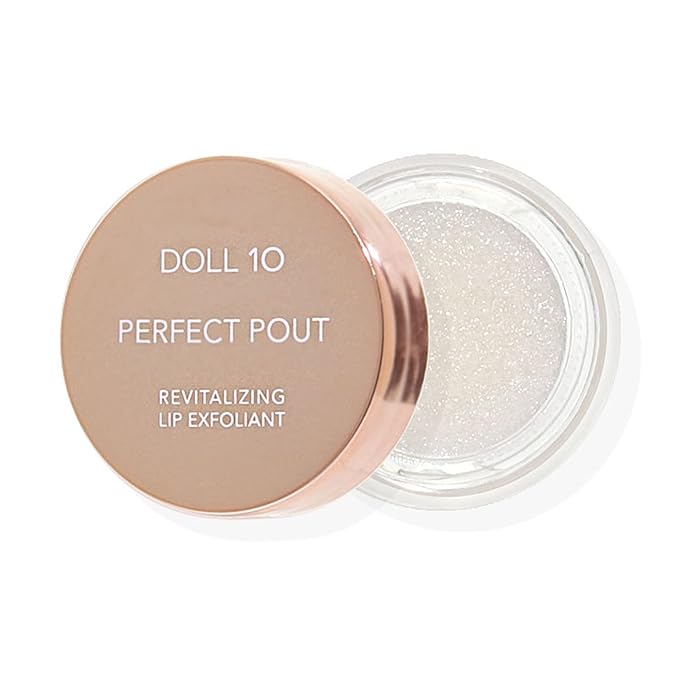 Doll 10 Perfect Pout Revitalizing Lip Exfoliant - Hydrating Plumping Nourishing Vegan Lip Scrub