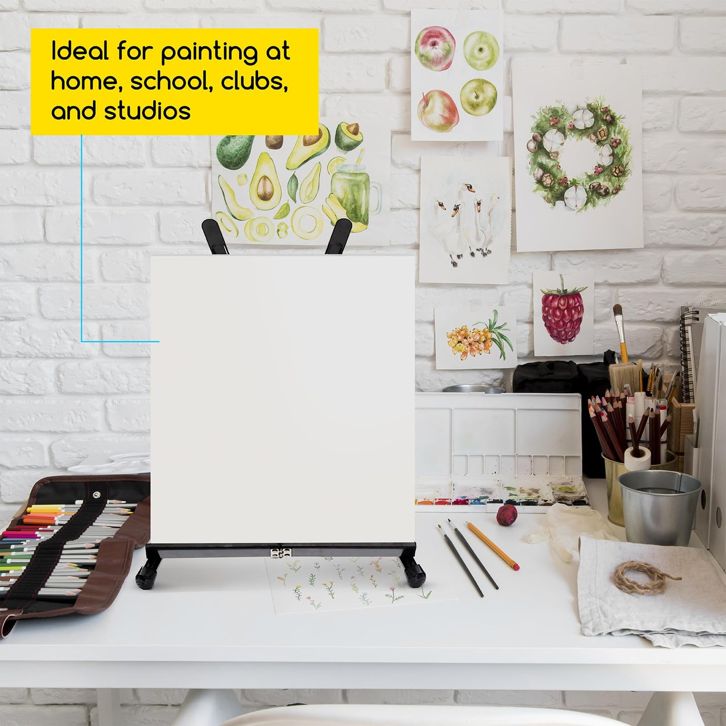 MEEDEN 10 Pcs Artist Tabletop Display Easel, Aluminum Tripod Easel for Painting, Collapsible Folding Frame Easel, Portable Lightweight Table Top Easel Stand, Hold Canvas Up to 24" x 30"
