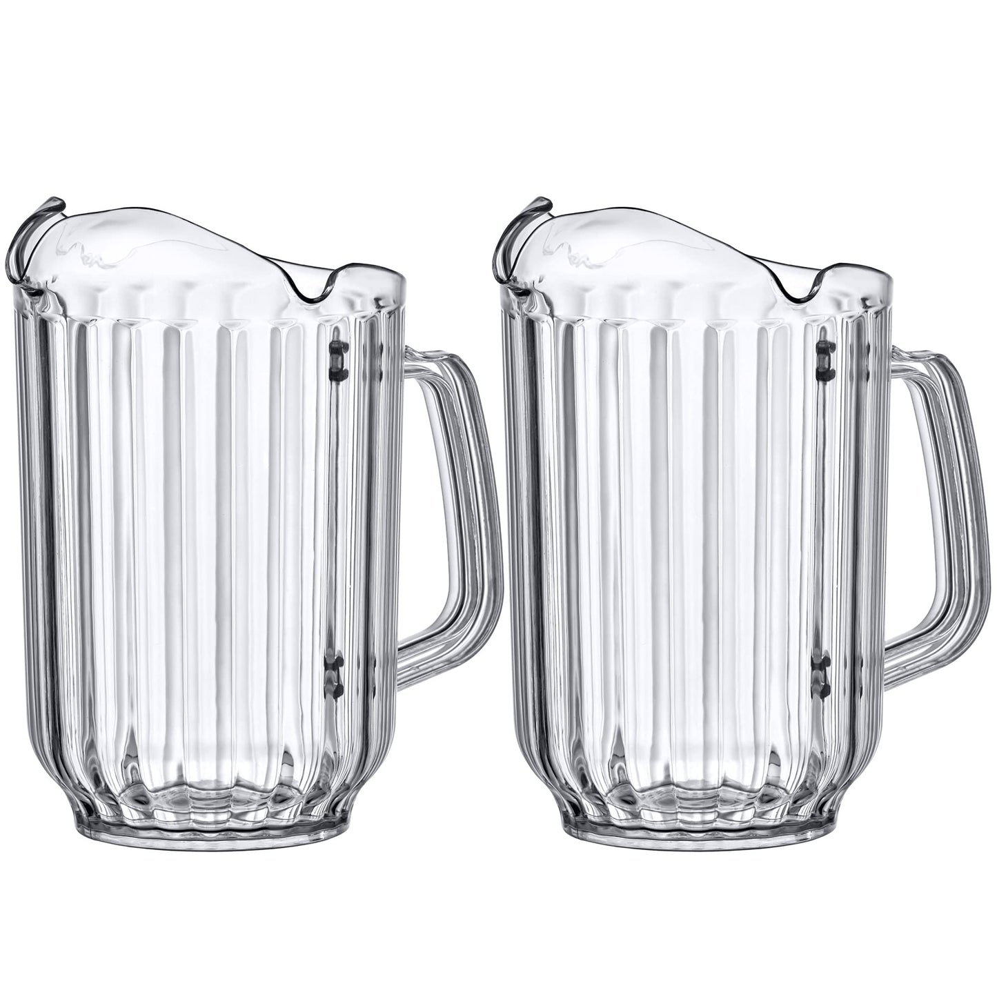 Amazing Abby - Cheerly Beerly - 2-Pack Unbreakable Plastic Beer Pitcher (60 oz) with 3 Spouts, Restaurant-Grade Polycarbonate Beverage Dispenser, Dishwasher-Safe, Great for Beer, Sangria, and More