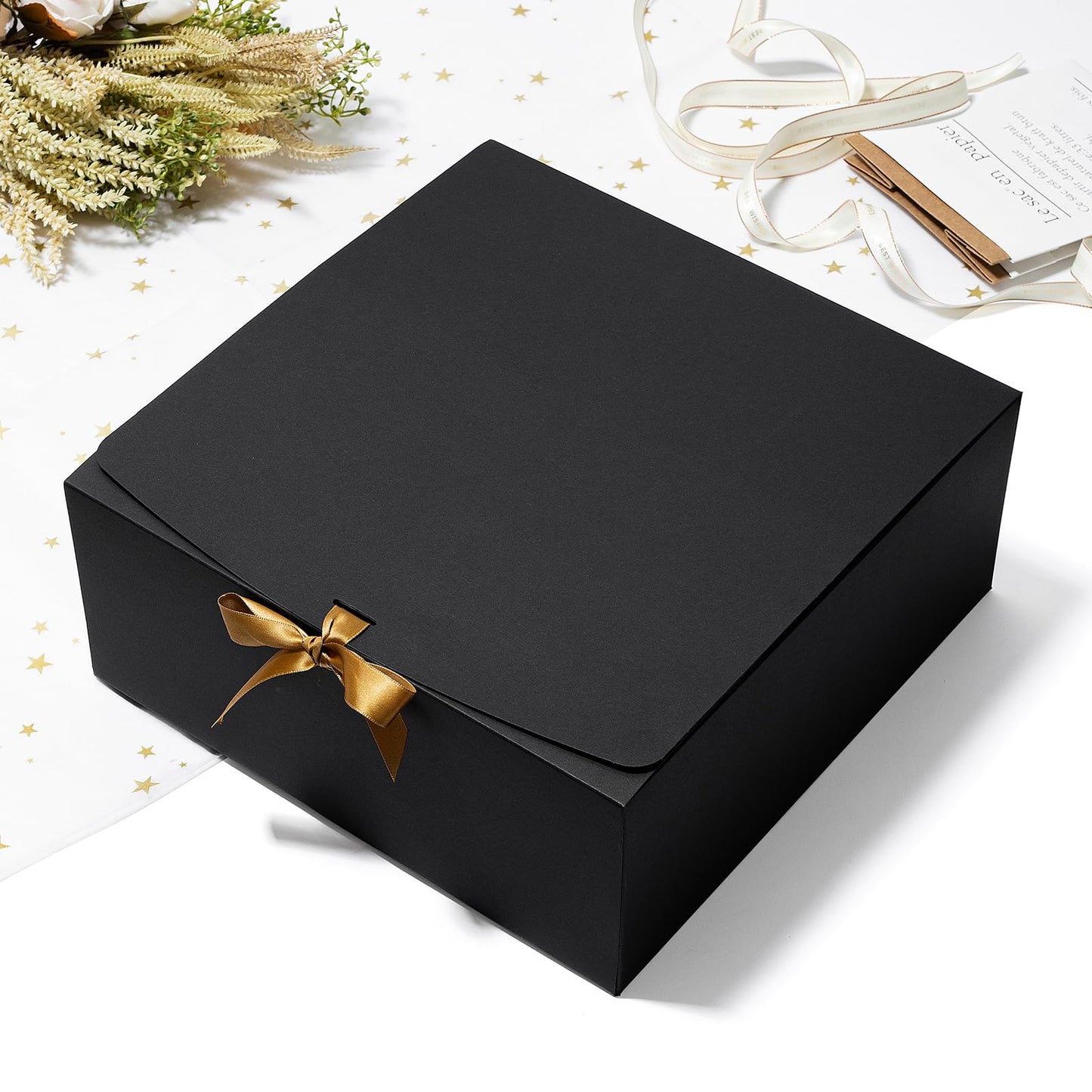Mcfleet Black Gift Boxes with Lids 12x12x5 Inches 10 Pack Groomsmen Proposal Boxes Cardboard Gift Box for Presents, Craft Boxes for Christmas, Wedding, Graduation, Holiday, Birthday Gift Packaging