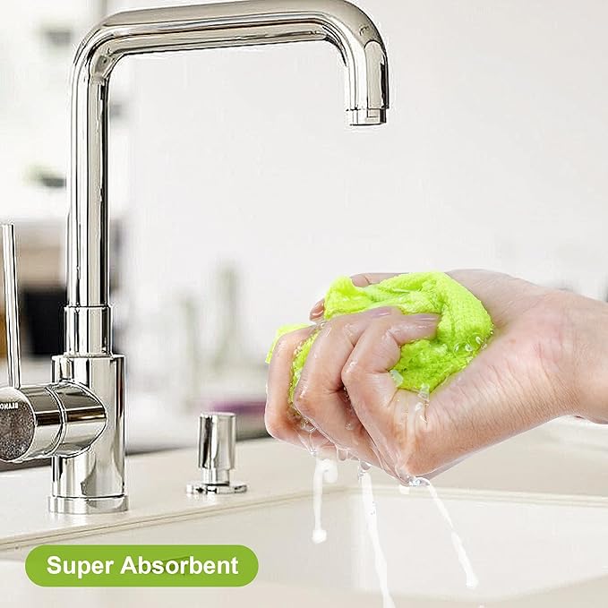 LIVOS Microfiber Cleaning Cloth Roll - 80 Pack, Reusable Paper Towels Green Tear Away, Microfiber Towels for Car, Super Absorbent Lint Free Cleaning Rags for House, Kitchen, Window-11.5"x11.5"