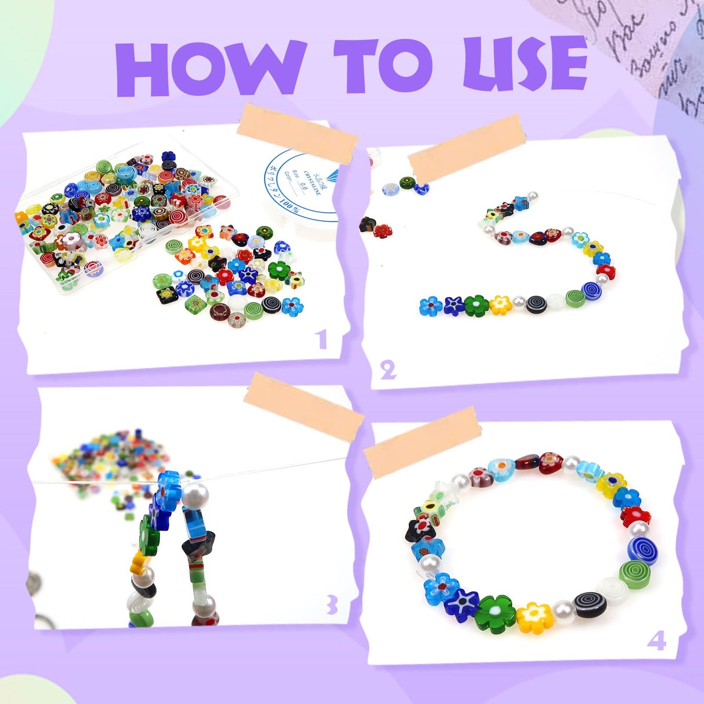 TOAOB 180pcs Assorted Lampwork Beads 8mm Glass Loose Spacer Beads for DIY Crafts Jewelry Making Bracelets Necklaces