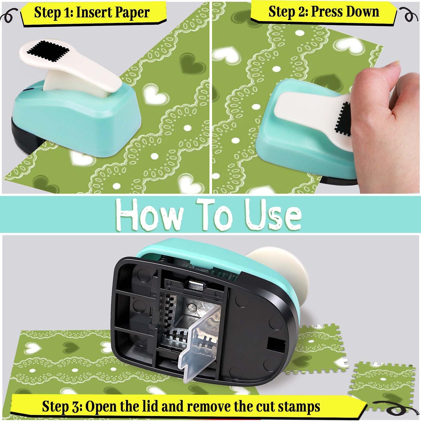 Postage Stamps Puncher, 1 Inch Stamps Shaped Paper Punch for Crafting, Craft Postage Stamp Cutter Hole Puncher for Scrapbooking Journaling Card Making