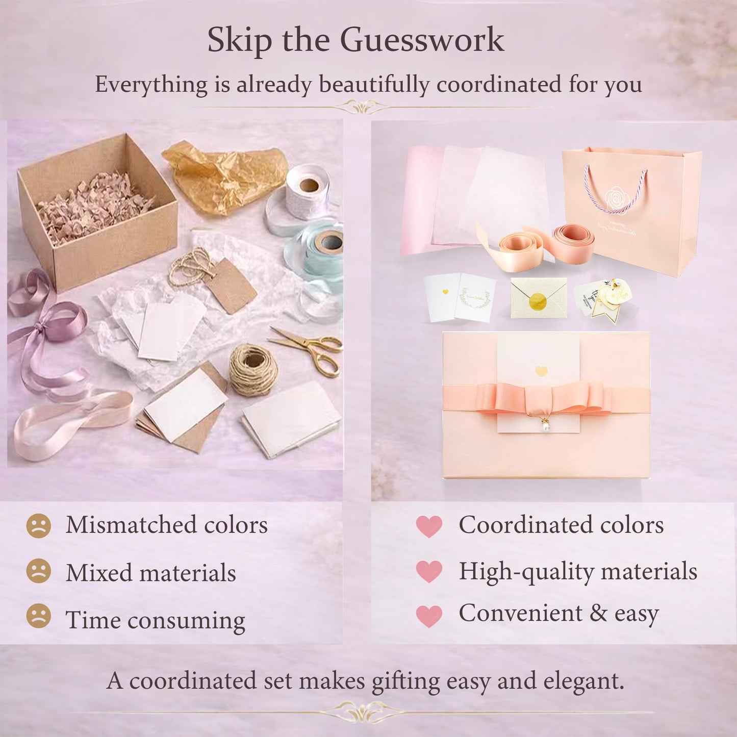 Surperry WOW Magnetic Gift Box, Small Pink Elegant Gift Box, Ready-to-Gift Set for Thoughtful Gifting