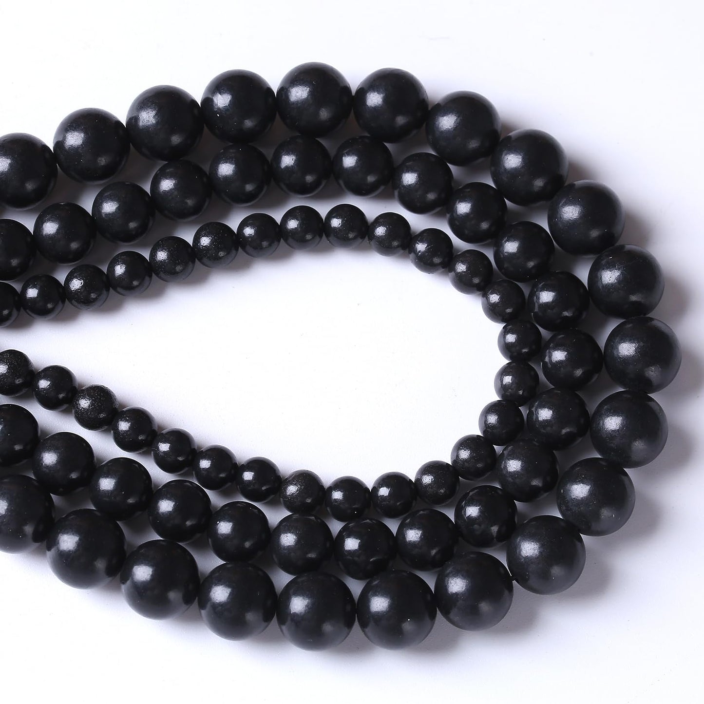 36PCS 10mm Natural Shungite Black Stone Beads for Jewelry Making Round Loose Beads DIY Bracelets Necklaces Energy Crystal Healing (Shungite Beads, 10mm)
