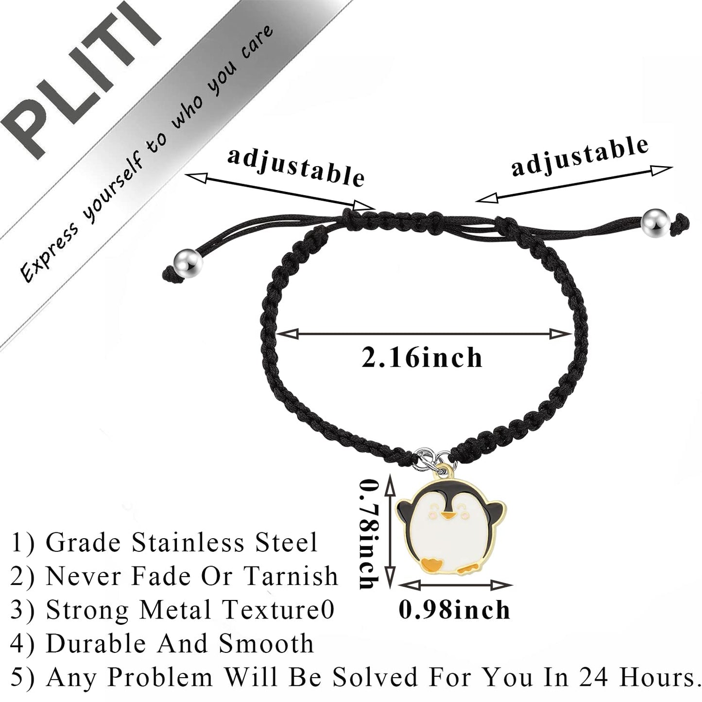 PLITI Penguin Lover Bracelet - Penguin Sized, Animal Lover Gift