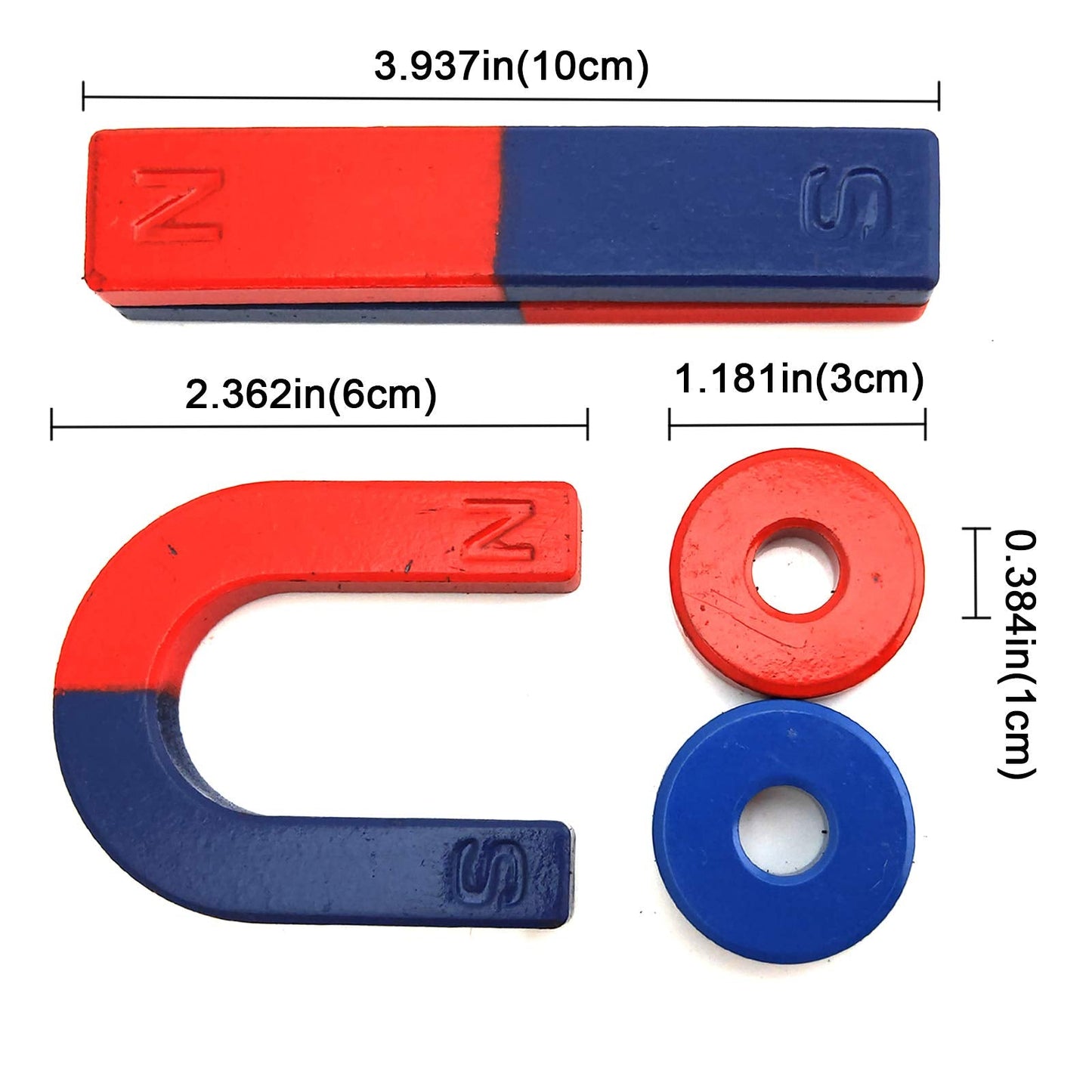 EUDAX Physics Science Magnets Kit for Education Science Experiment Tools Icluding Bar/Ring/Horseshoe/Compass Magnets