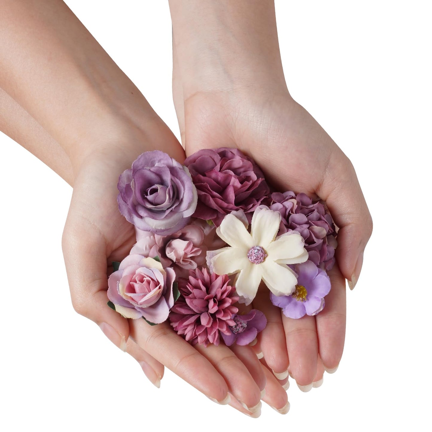Faux Flowers Heads Small Decorative Flowers for Crafts Cake Wreath Garlands Wedding Table Home Decoration (54, purple)
