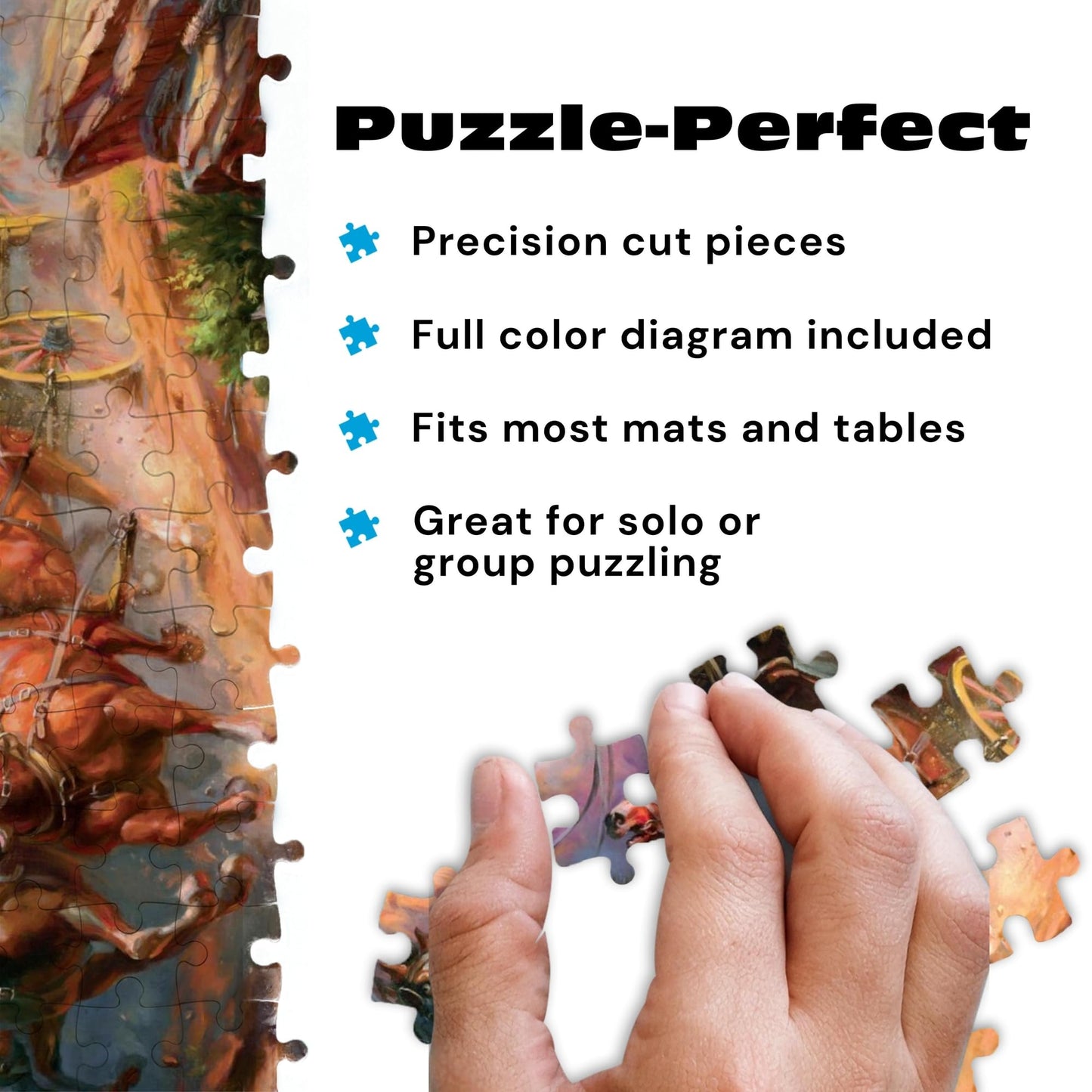 Buffalo Games – Blend COTA Wild Wild West 1000 Piece Jigsaw Puzzle, Western Action Art Puzzle for Adults in Premium Gift Box