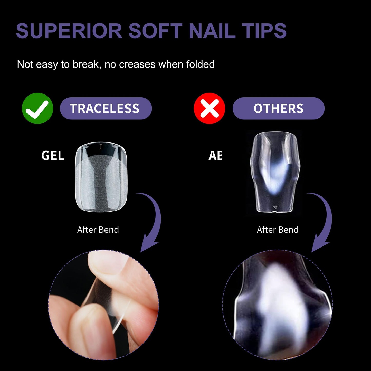 Half Matte Short Square Fake Nail Tips, Soft Gel Pre-Shaped Nail Tips, Full Cover False Nails with Clear Box for Nail Salons and DIY Nail Art, 600PCS/12 Sizes