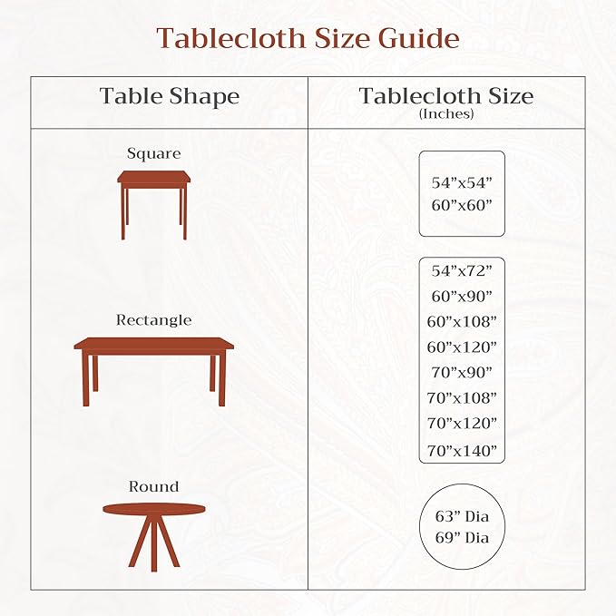 Maison d' Hermine Table Cloth Round Table 100% Cotton 63 Inches Fall Tablecloth Reusable Everyday Use for Thanksgiving Christmas Decorations Dining Farmhouse Party (Potiron)