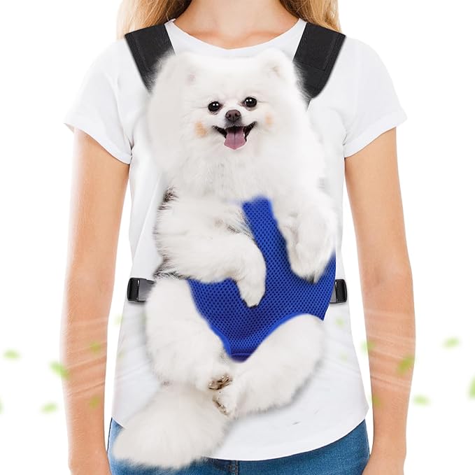 Pet Carrier Backpack, Hands-Free Adjustable Dog Front Carrier Legs Out & Easy-Fit Dog Backpack Carrier for Hiking Camping Traveling Cycling for Small Dogs and Rabbits (Medium, Black)