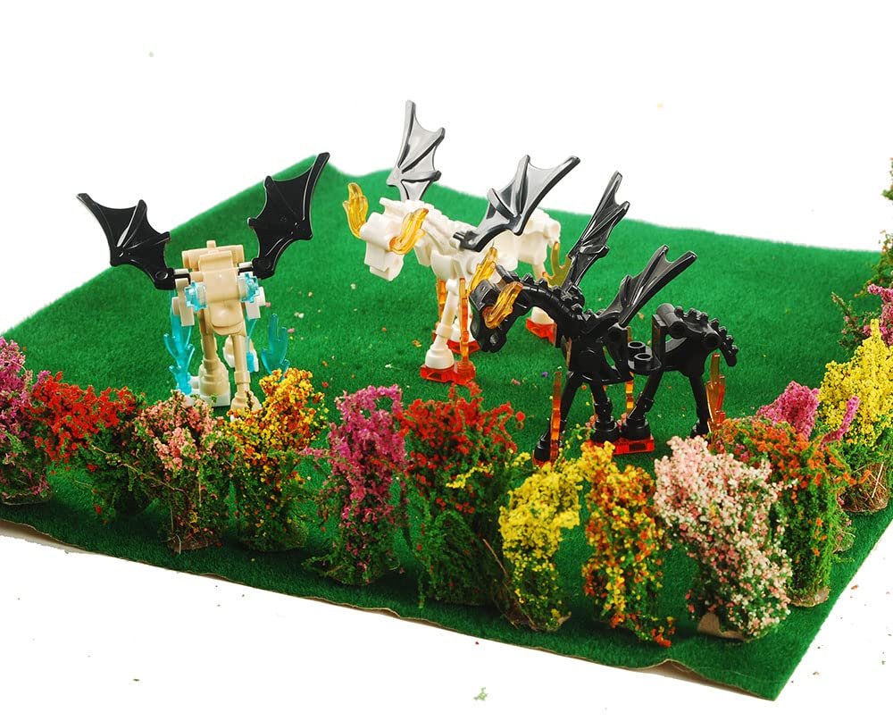 NWFashion 20PCS Miniature Colorful Flower Cluster Miniature Shrubs Bushes Static Grass Random Style Model Tree Scenery Accessories (20)