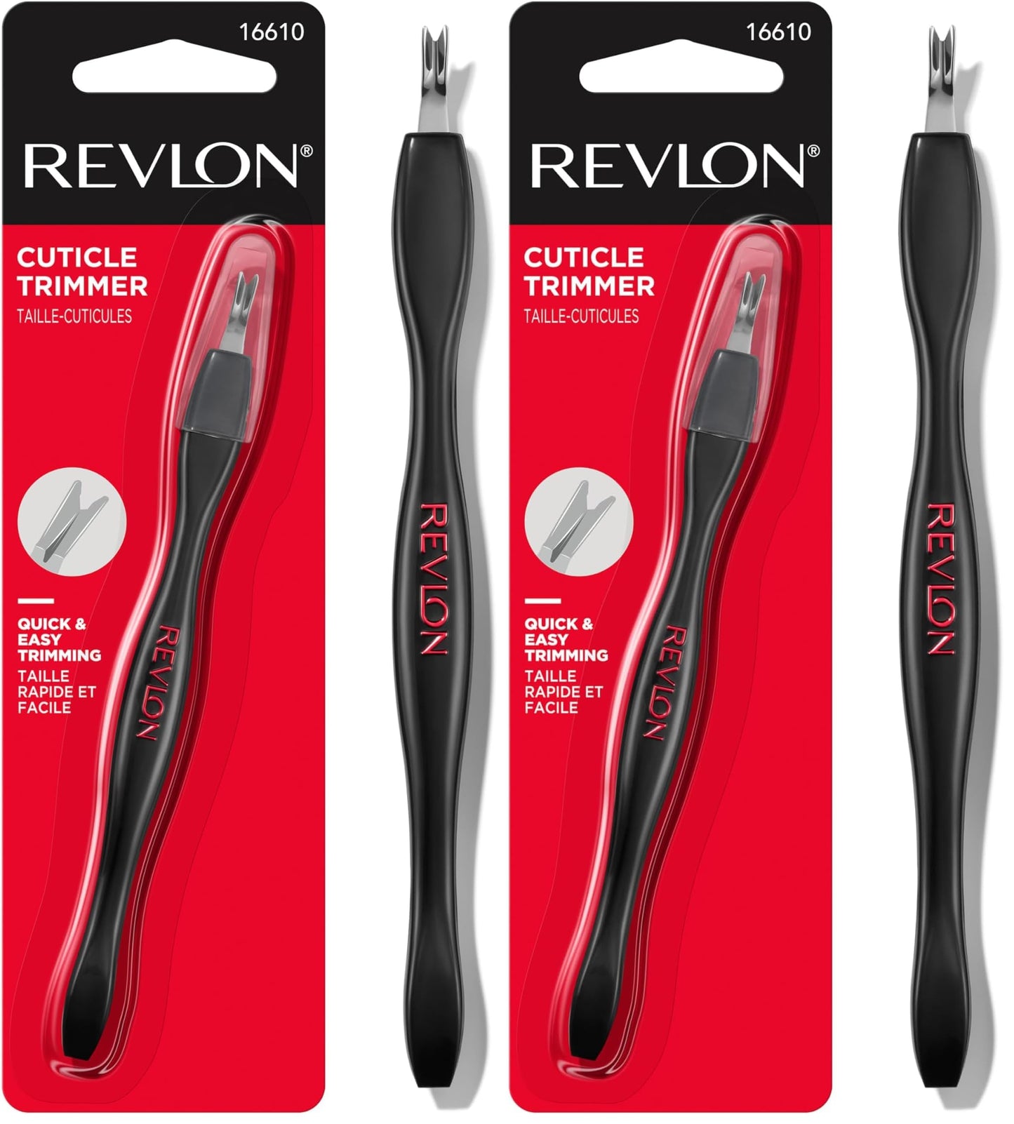 Revlon Cuticle Trimmer With Cap, High Precision V-Tip and Comfortable Grip for Gentle and Easy Trimming, 1 Count (Pack of 2)
