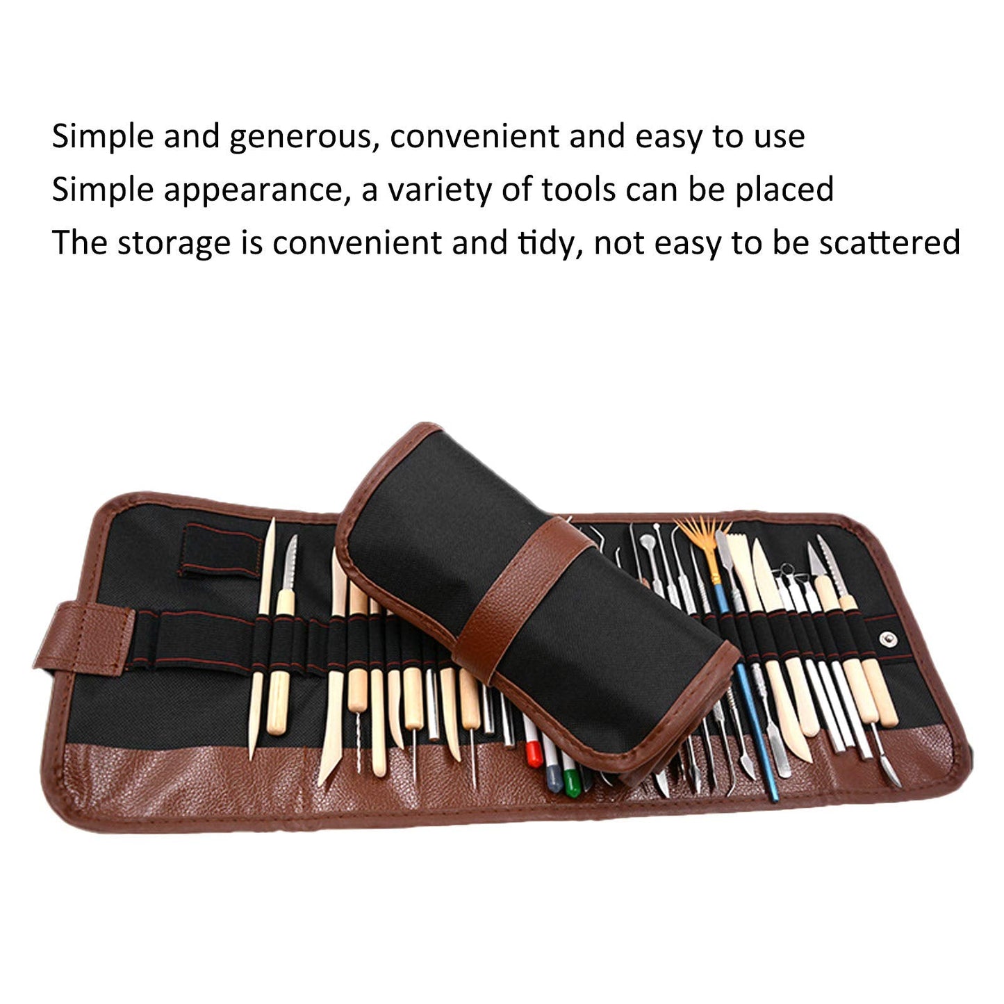 RIZGHWOY Oxford Cloth Storage Case,Tool Pouch Organizer for Painting Pottery Tools with Elastic Band Reinforced Sewing Fabric