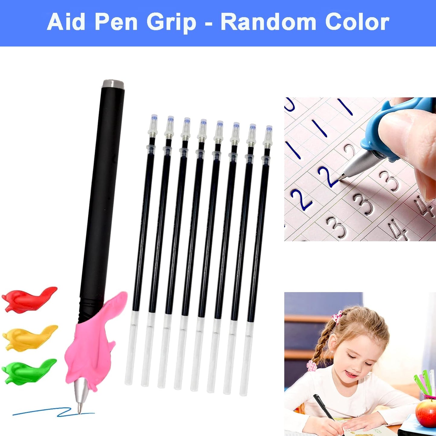 AALGO Magic Pens & Refills for Magic Copybooks,Grooved Kids Book Disappearing Ink Pen for Hand Writing Practice Books,Magic Grooved Writing Pens for Tracing Books Material for Kindergarten Kids