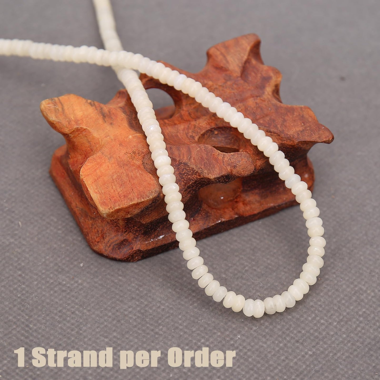 BONNY BOXX 1 Strand (150PCs) Natural 2 * 4mm White Opal Rondelle Beads, Natural Abacus Disk Stone Beads Loose Spacer Gemstone for DIY Bracelet Necklace Jewelry Making
