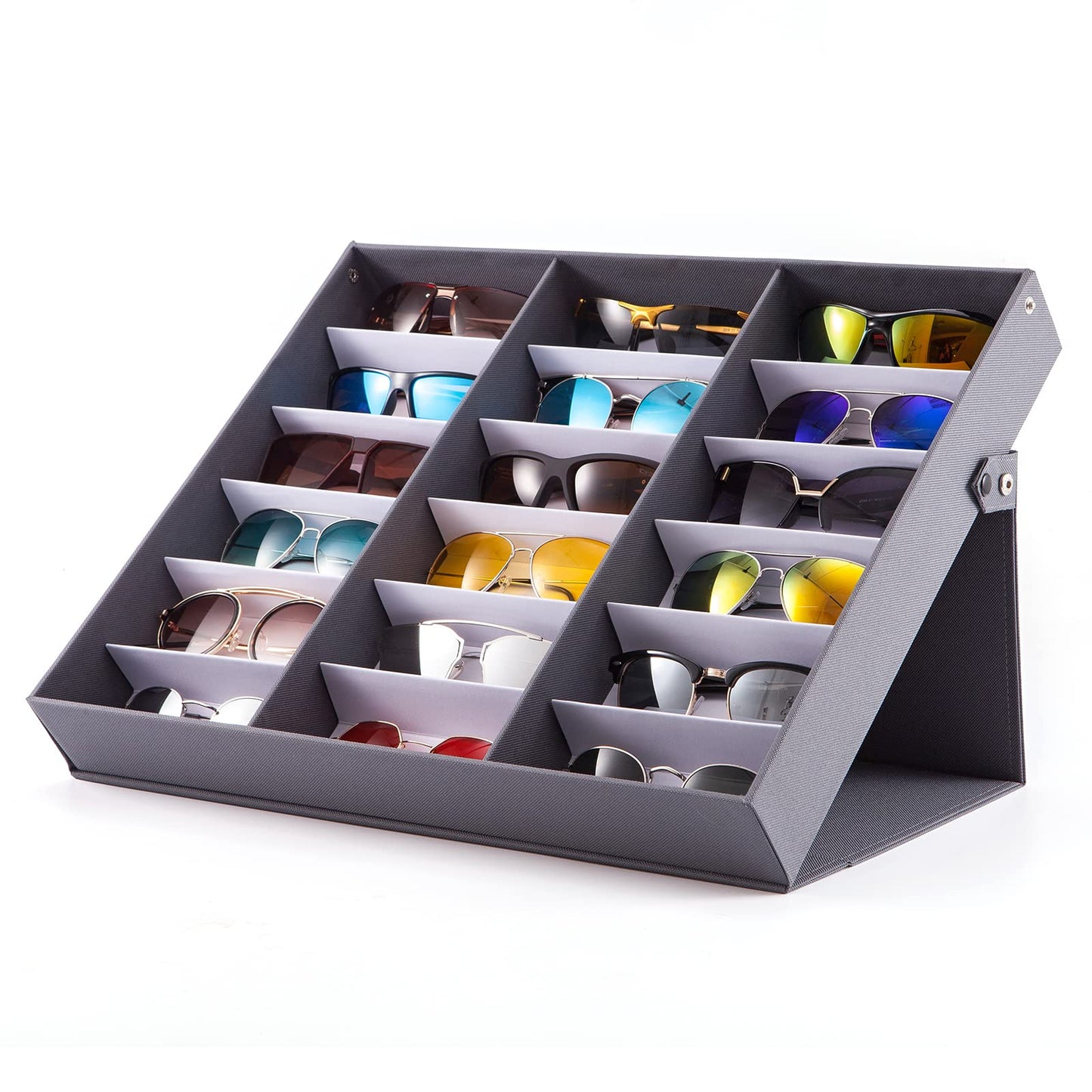 TRIUMPH VISION Sunglasses Organizer Storage Eyeglasses Holder - Multiple Glasses Case Box Eyewear Tray for Women and Men