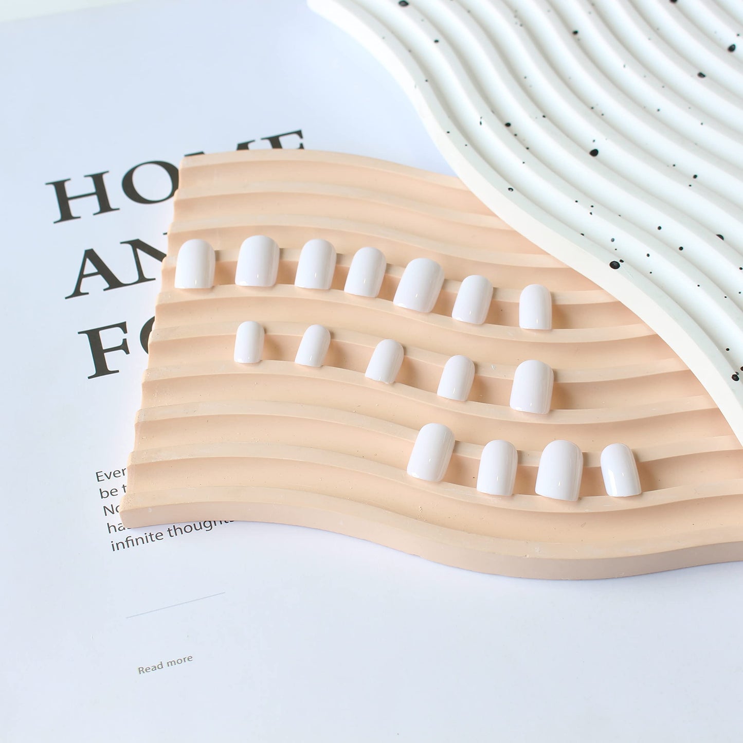 White Press on Nails Short Square Fake Nails Short Square Nails Press ons, Soft Gel Acrylic Glue on Nails Stick on for Women Thick Solid Color 24pcs