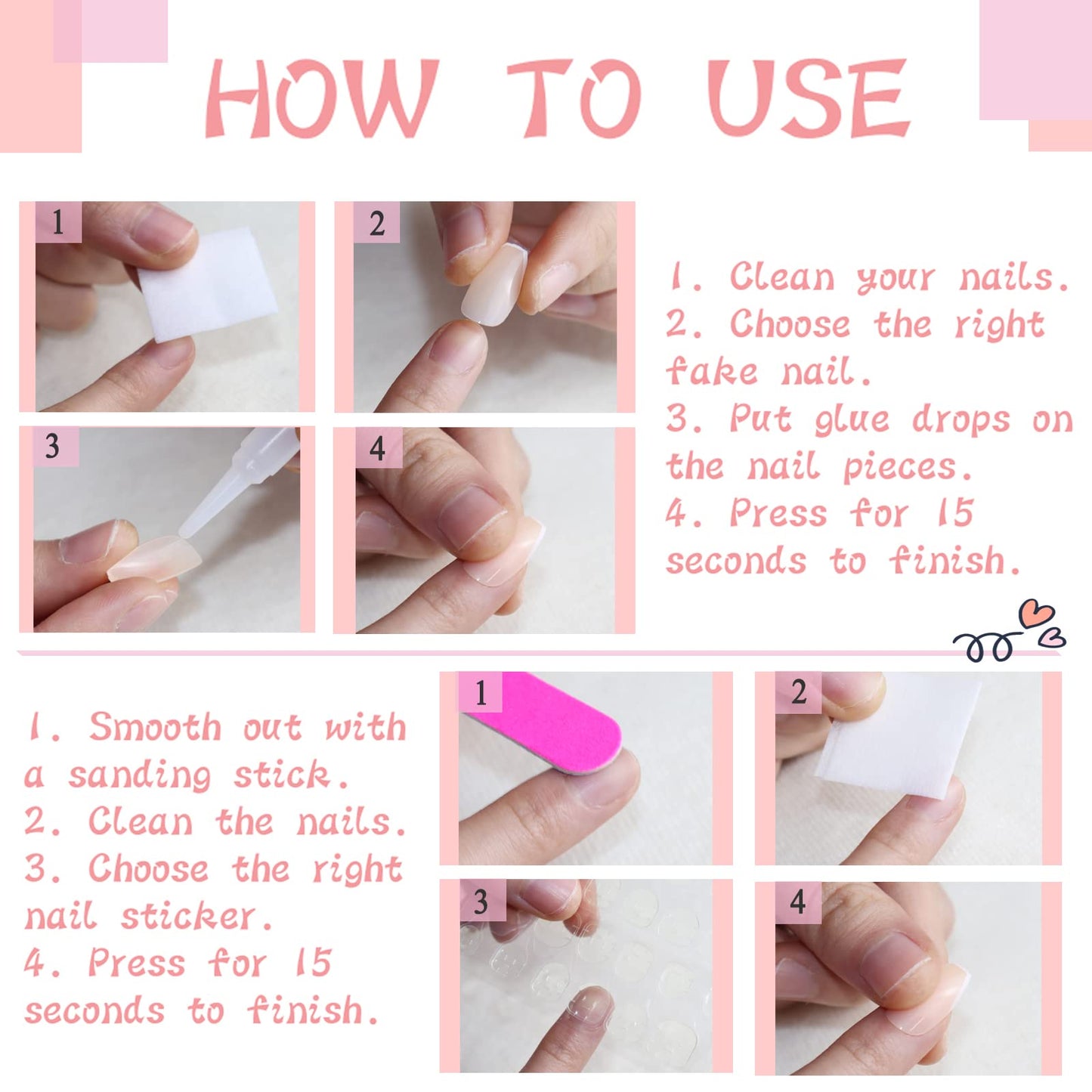 IMSOHOT Glossy Square Press on Nails Short Squoval Cow Print Cute Black False Full Cover Glue on Nails for Women & Girls