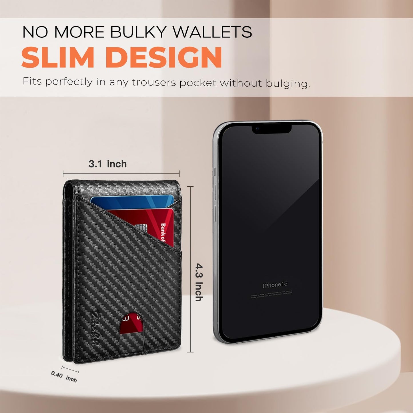 Zitahli Bifold Wallets for Men - Slim RFID Leather Credit Card Holder for 6-11 Cards, Minimalist Thin Wallet with ID Window & Cash Slot,Front Pockt Carteras Para Hombres, Birthday Gifts for Men