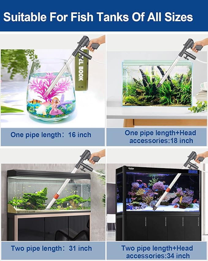 QZQ Aquarium Gravel Cleaner Vacuum Fish Tank Cleaner Tools Kit