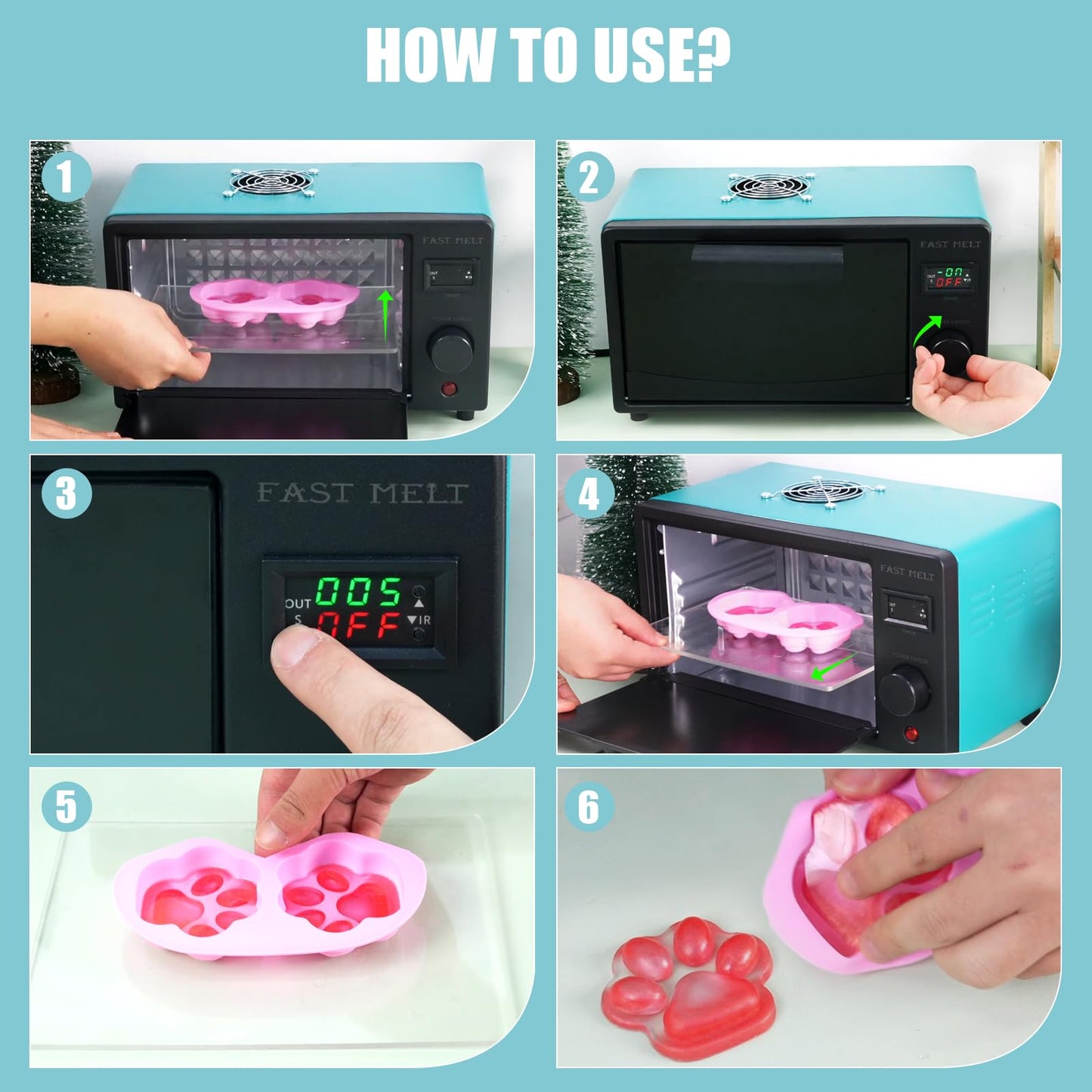 FAST MELT UV Resin Curing Box, 395nm UV Curing Light Station with 36 LED Beads, Auto UV Curing Resin Dryer Timer Setting Digital Display(S/M/H) wit Tray, UV Light for Craft|Jewelry Making|DIY Decor