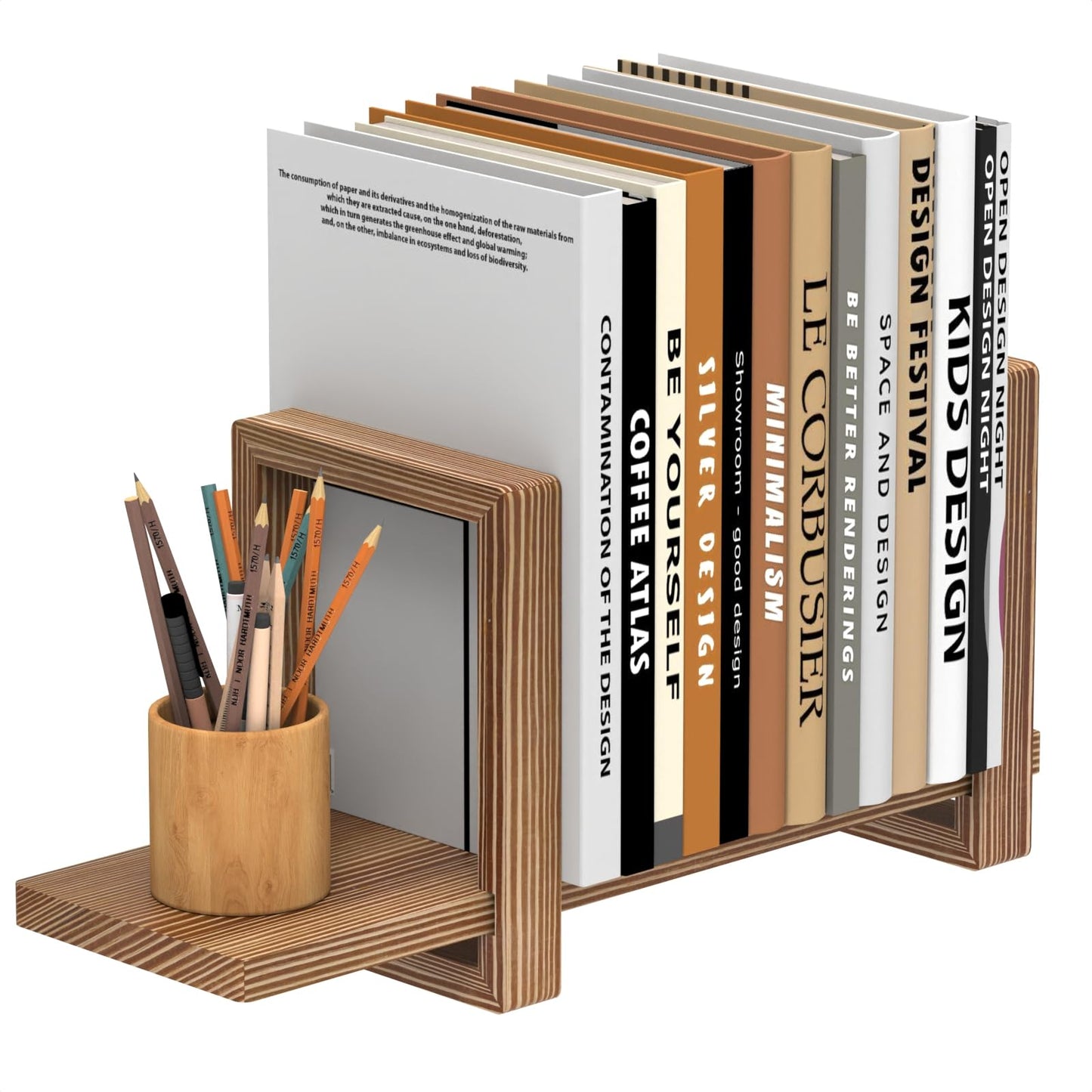 Adjustable Desktop Bookshelf Wooden Table Top Bookshelf Retro Mini Book Shelf Desk Organizer Magazine Files Letters Holder Rack, Easy Assembly No Tools or Nails Required, Tabletop Book Storage Rack