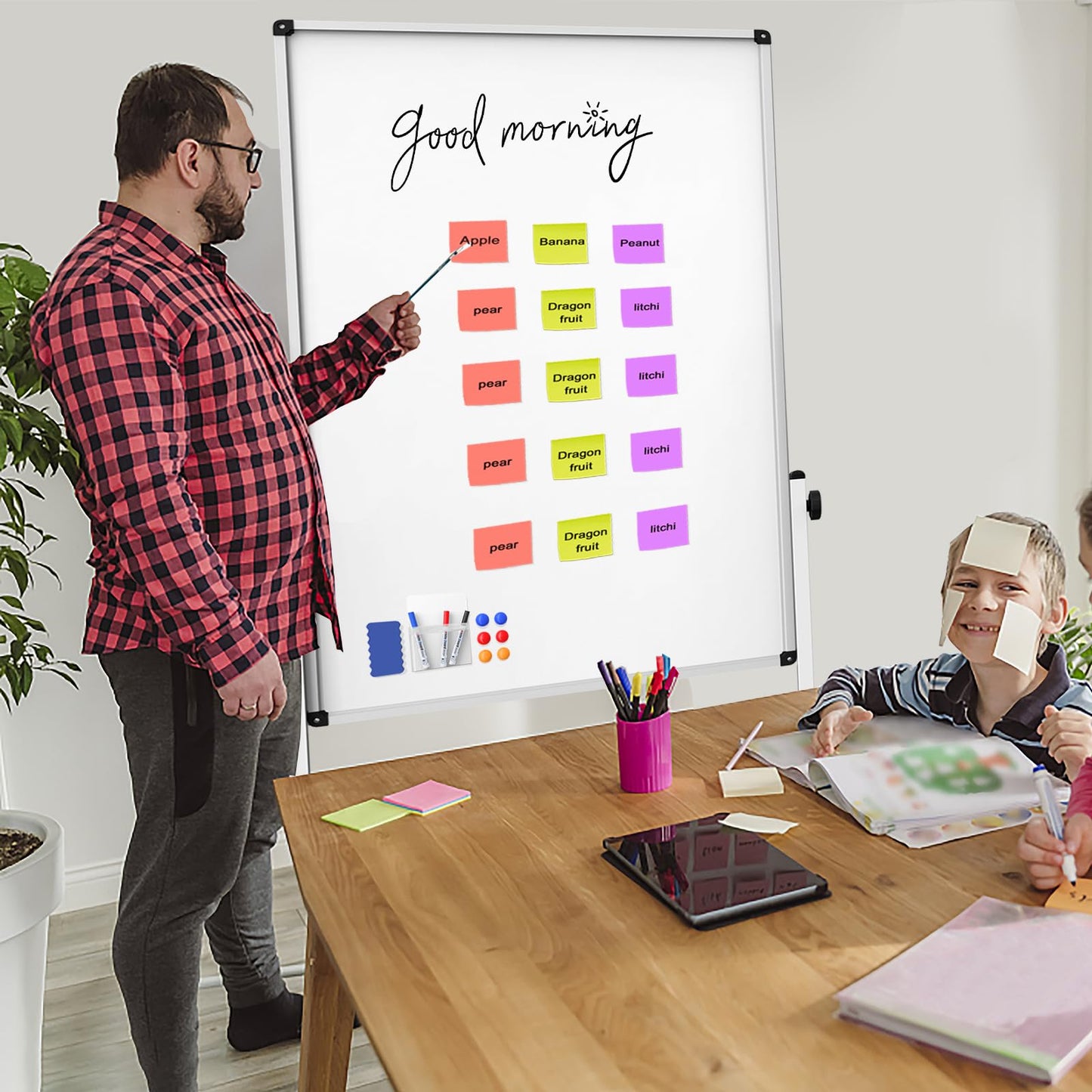 Rolling Whiteboard on Wheels, Double-Sided Magnetic Dry Erase Board with Stand, Mobile White Board for Office, Classroom, Home (32" x 48")