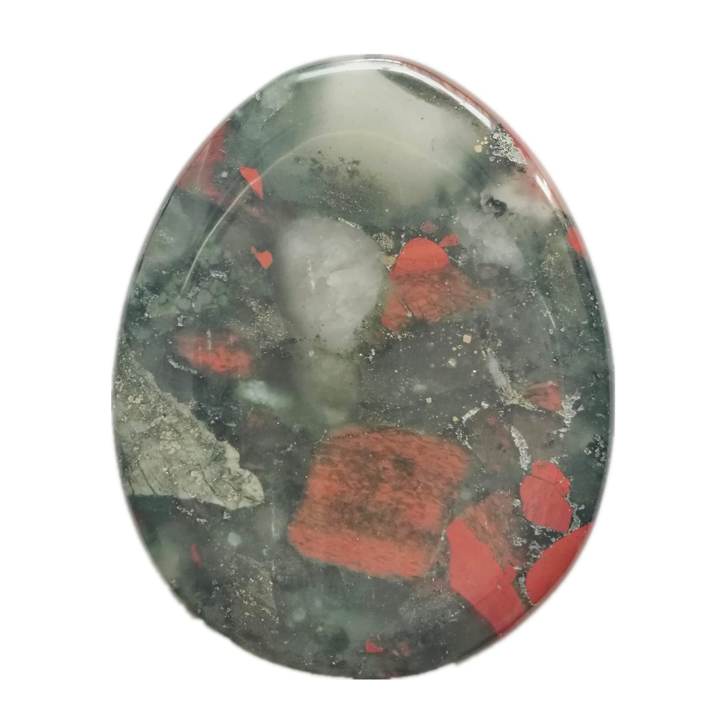 Bacatgem Natural African Bloodstone Water Drop Chakra Thumb Worry Stone,Stress Relax Healing Reiki Crystal Pocket Palm Stones