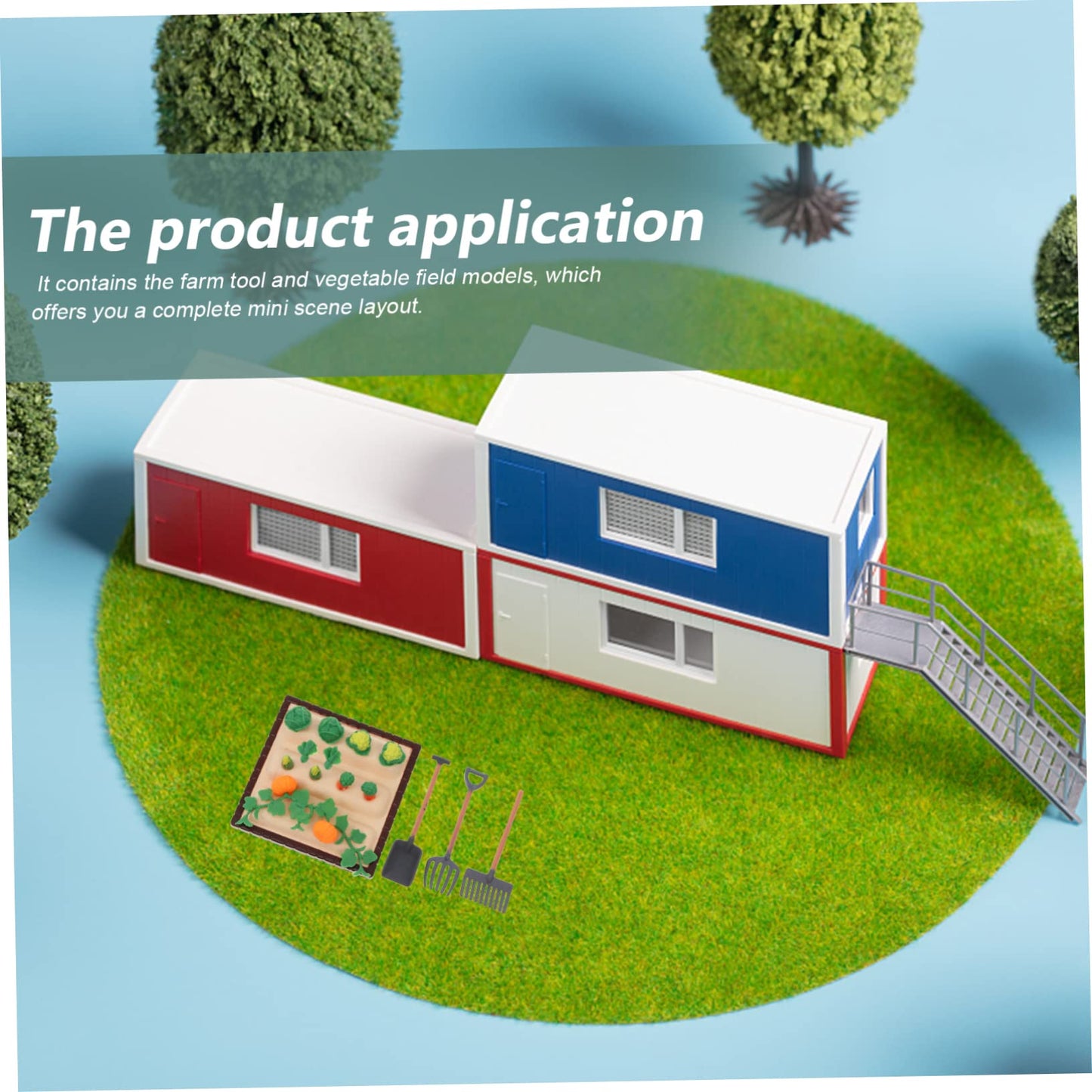 DOITOOL 1 Set Mini Rake Farm Model Kit Miniature Vegetable Figurines Resin Mini Farm Tool Models Micro Landscape Miniature Dollhouse Accessories