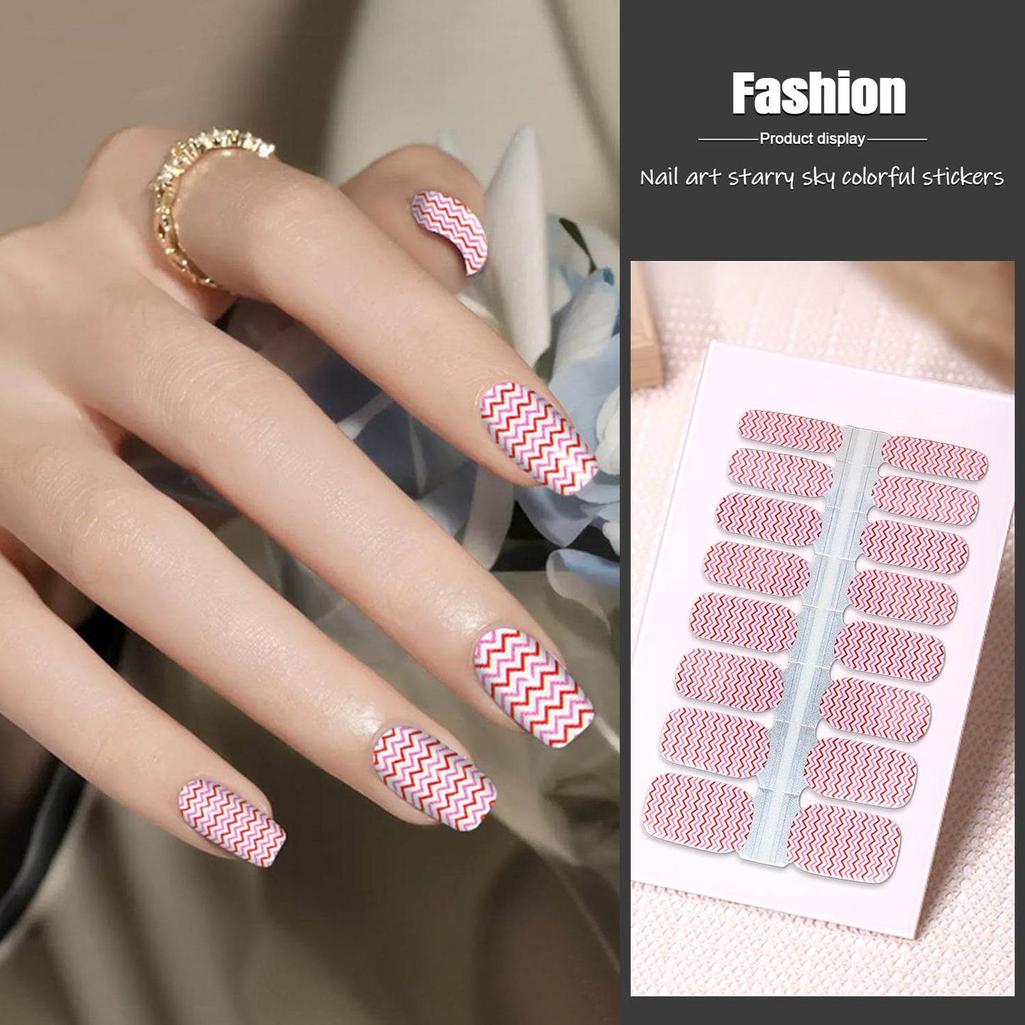 SILPECWEE 5 Sheets Red Nail Wraps for Women Valentine's Day Nail Polish Strips Gel Nail Strips Self Adhesive Nail Polish Stickers Stick on Nails Fingernails Manicure Stickers with 1pc Nail File