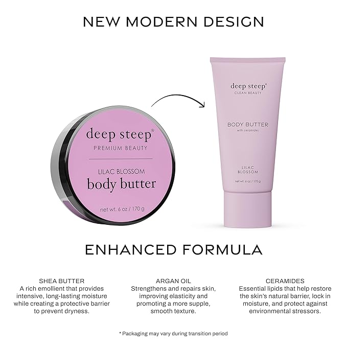 Deep Steep Body Butter with Ceramides for Intense Moisture 6oz (6 Ounces (Pack of 1), Lilac Blossom)