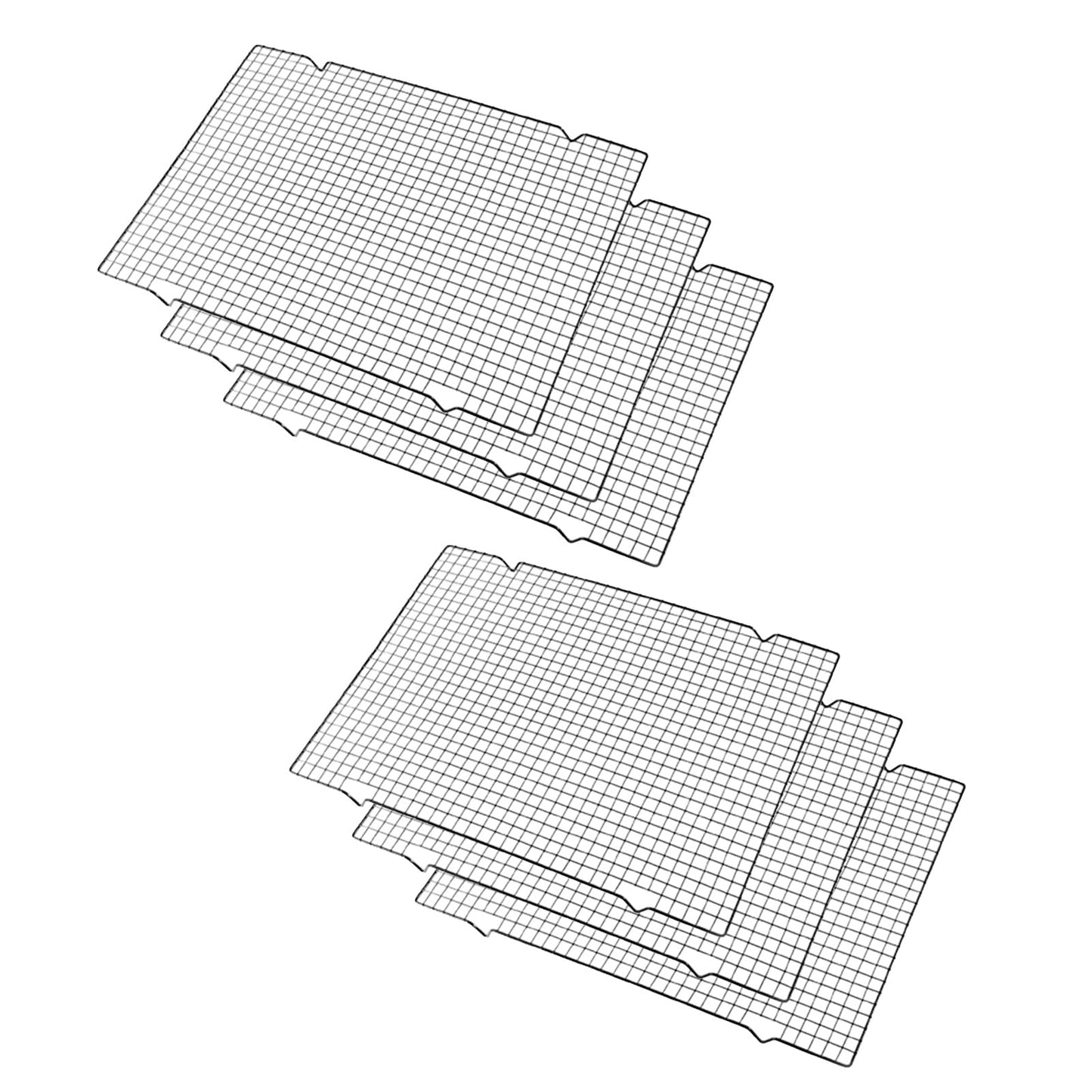 Haploon 6 Pcs Baking Racks Cooling Rack for Baking，Black Heavy-Duty Wire Cooking Rack Baking Racks for Roasting Cooking Grilling Drying Fits Small Toaster Oven, Dishwasher Safe （16 x 10 Inch）