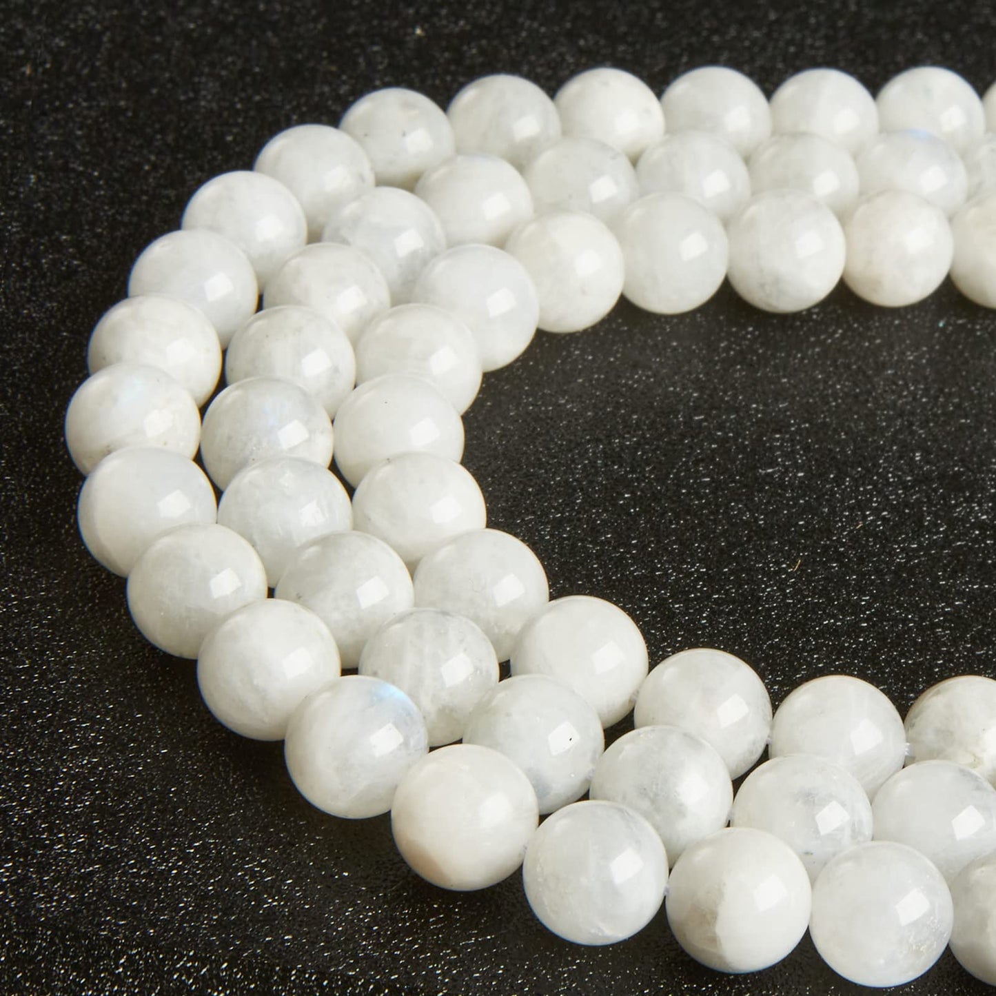 35pcs 10mm Natural Moonstone Beads Gemstone Beads Round Loose Beads for Jewelry Making