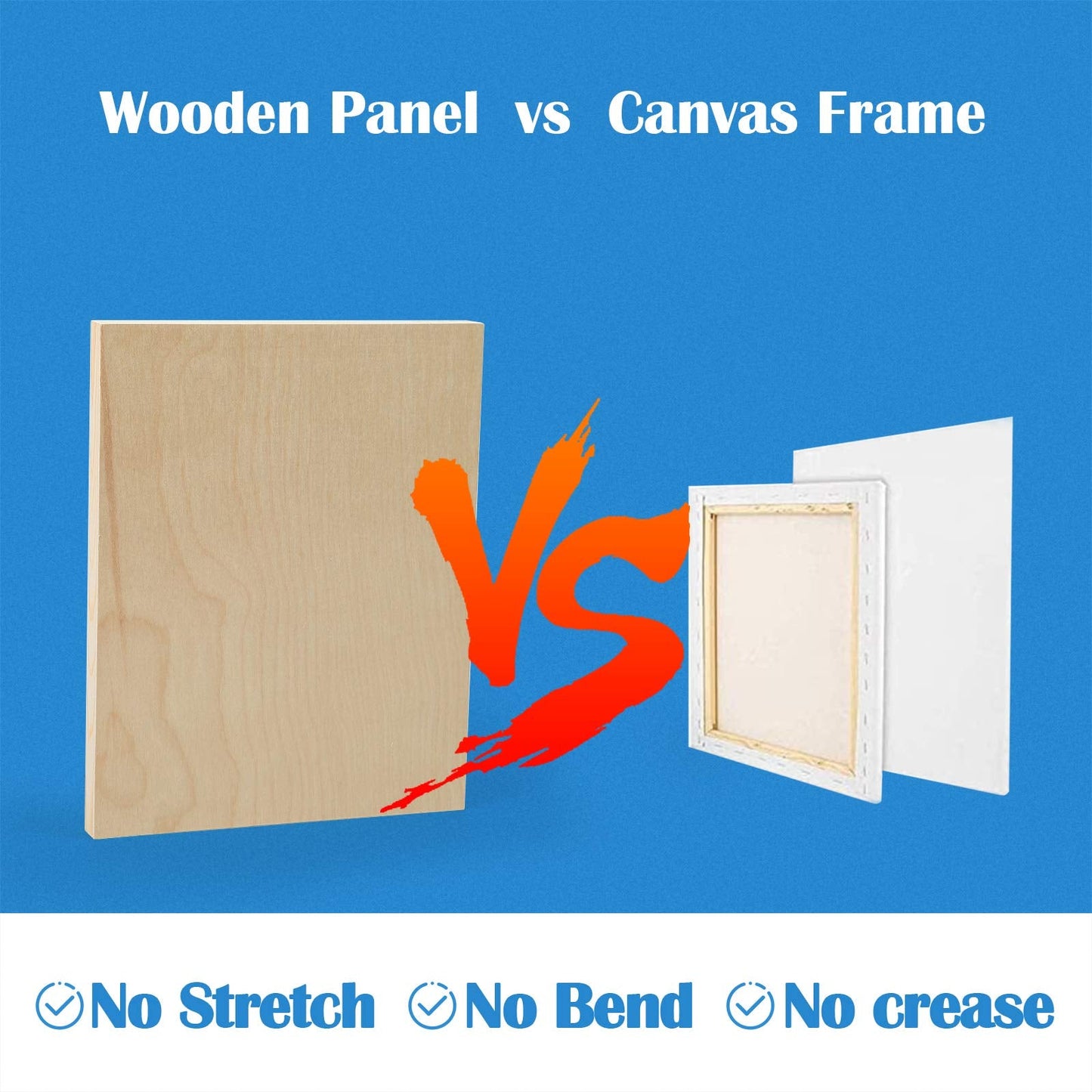 Falling in Art Unfinished Birch Wood Canvas Panels Kit, 4 Pack of 8x10’’ Studio 3/4’’ Deep Cradle Boards for Pouring Art, Crafts, Painting, and More