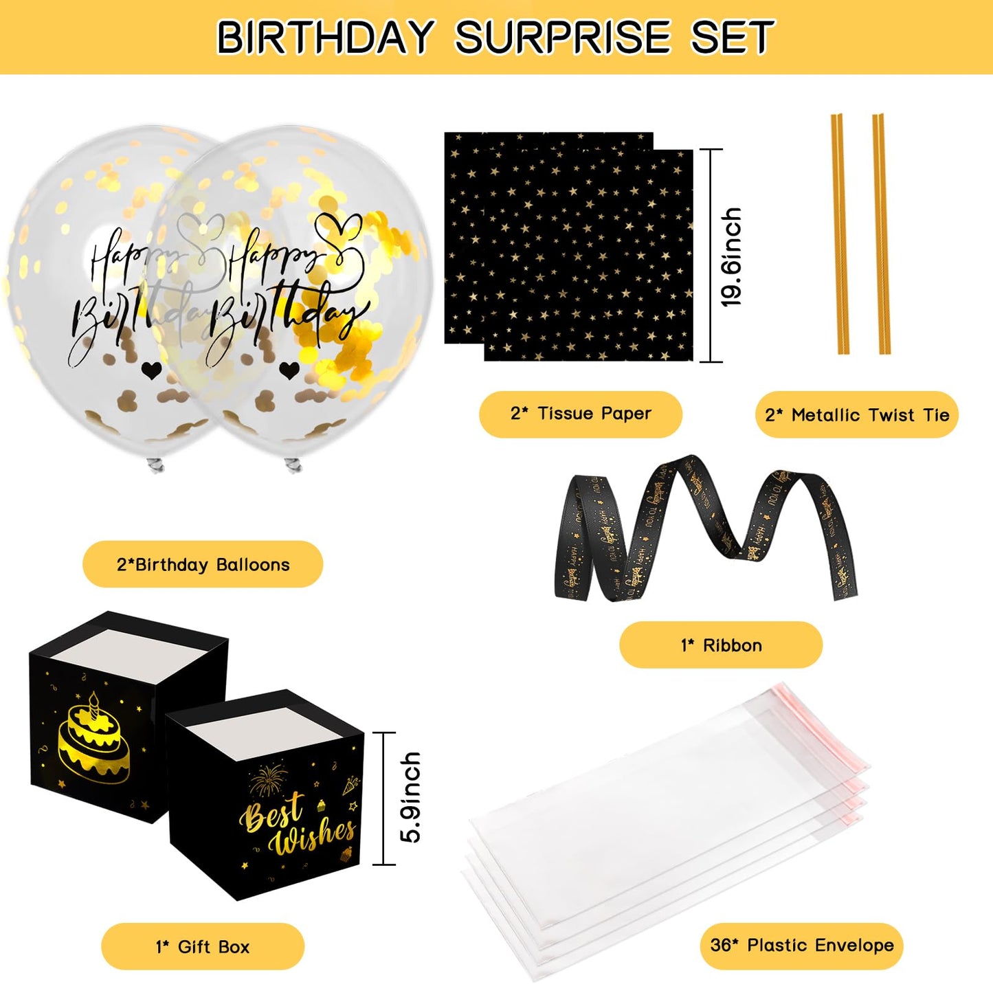 UQM Upgraded Birthday Money Box for Cash Gift Pull, Funny Pull Money Balloon Box Happy Birthday Surprise Set, Birthday Gifts for Women Men Best Friend Girlfriend Wife Sister