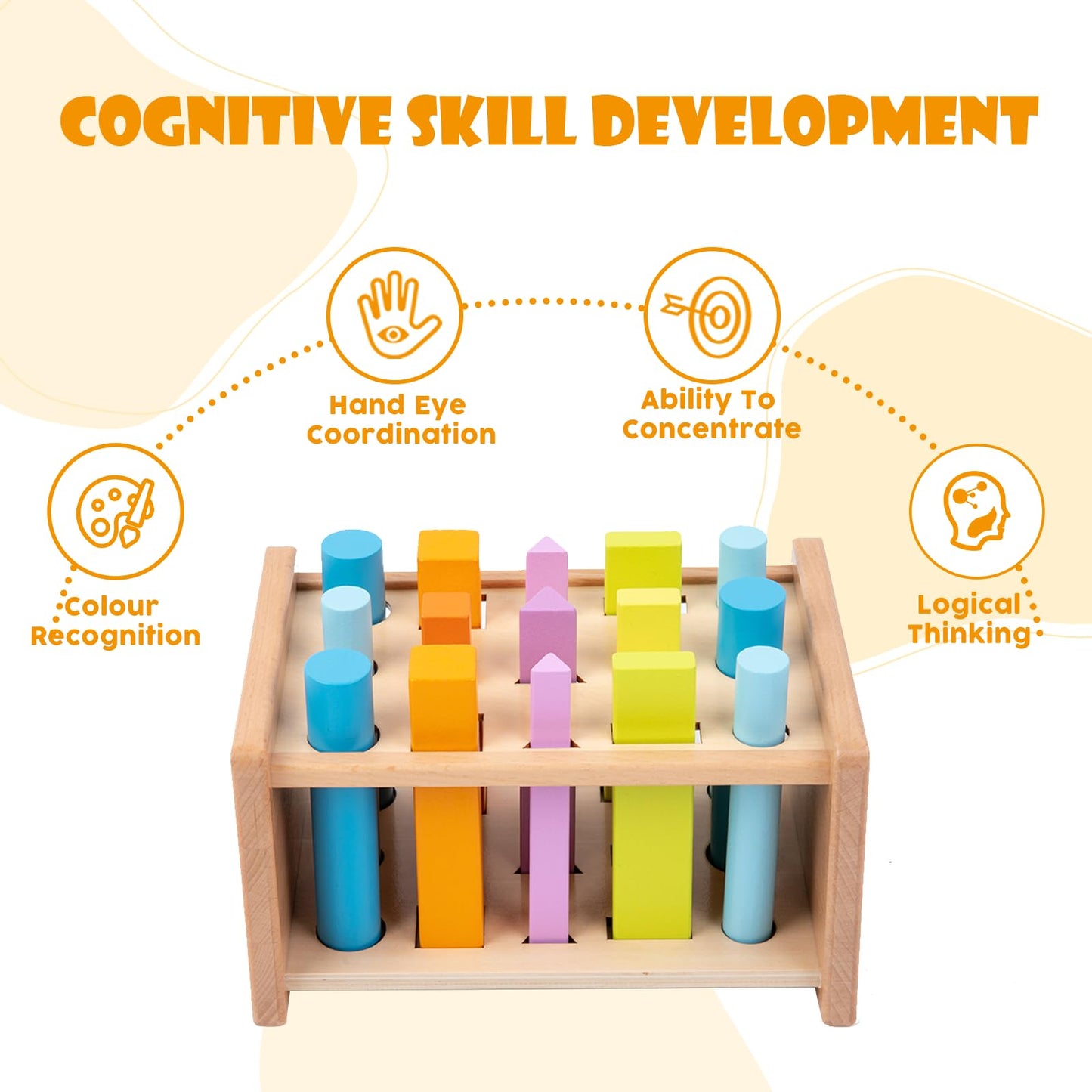 Montessori Shape Matching Toys - Wooden Shape Sorting Toys for 1-3 Years Old Children - Educational Toy for Preschoolers