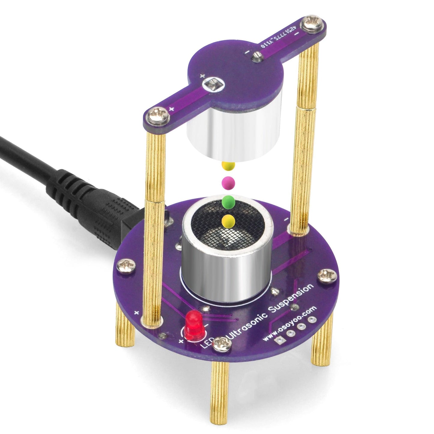 OSOYOO Ultrasonic Levitation Soldering Kit, STEM Electronics DIY Practice Kit for Beginners to Learn to Solder, Build Sound Wave Floating Ball Experiment, USB Powered Science & Engineering Project