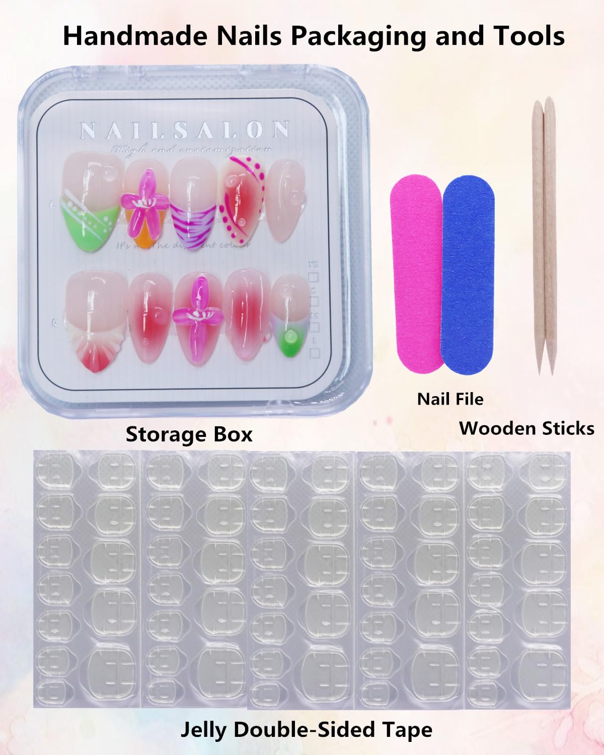 CAMILCY Handmade Nails Press on Almond Nail Pointed Green Gold Crystal Glitter Design Hand painted Reusable Gel UV Finished Pre shaped False Nails for Women 10pcs 3D Handmade Nails (A083, M)